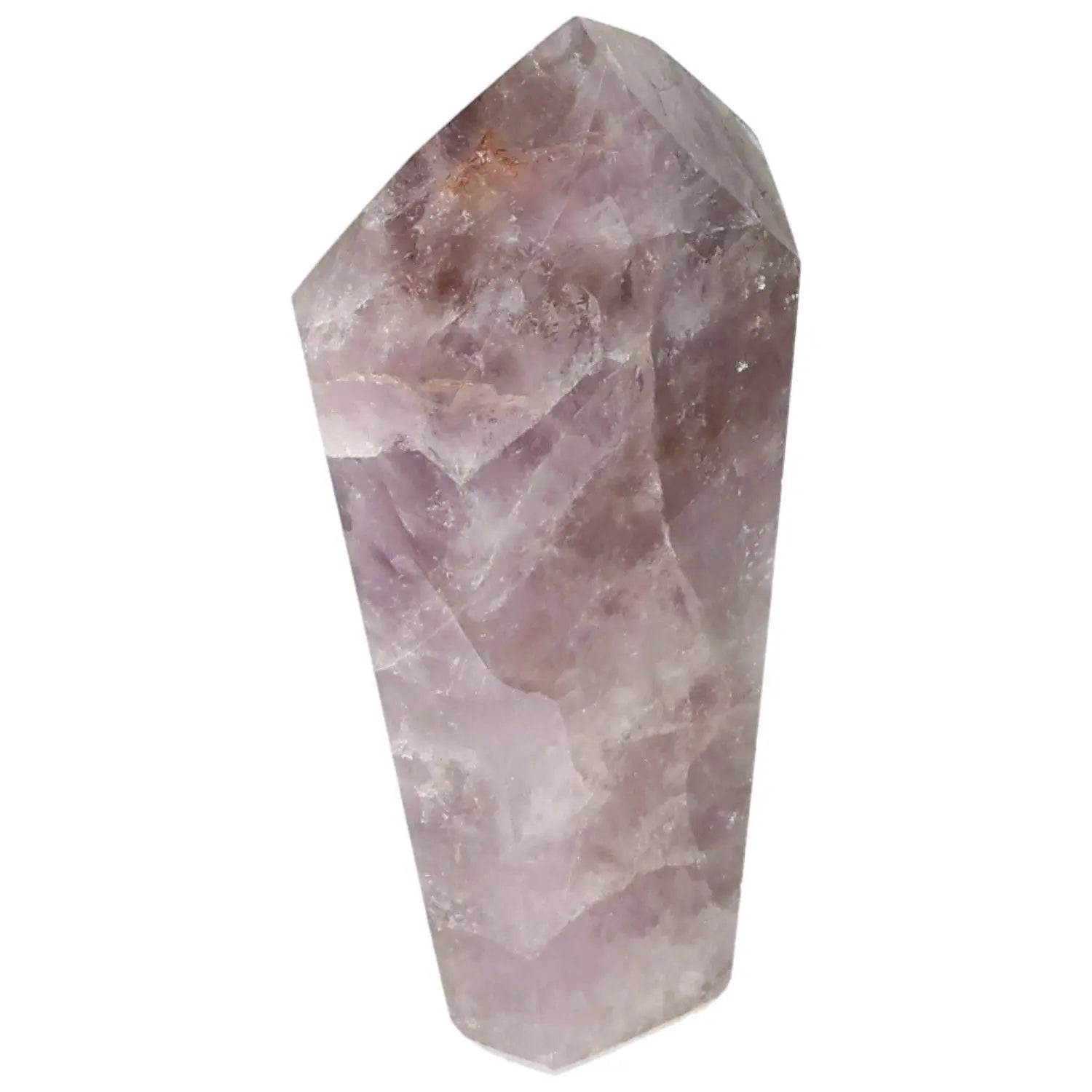 Polished Amethyst Super Seven Point crystal with transformative energy, from Sylvia Crystals, known for stress relief and concentration.