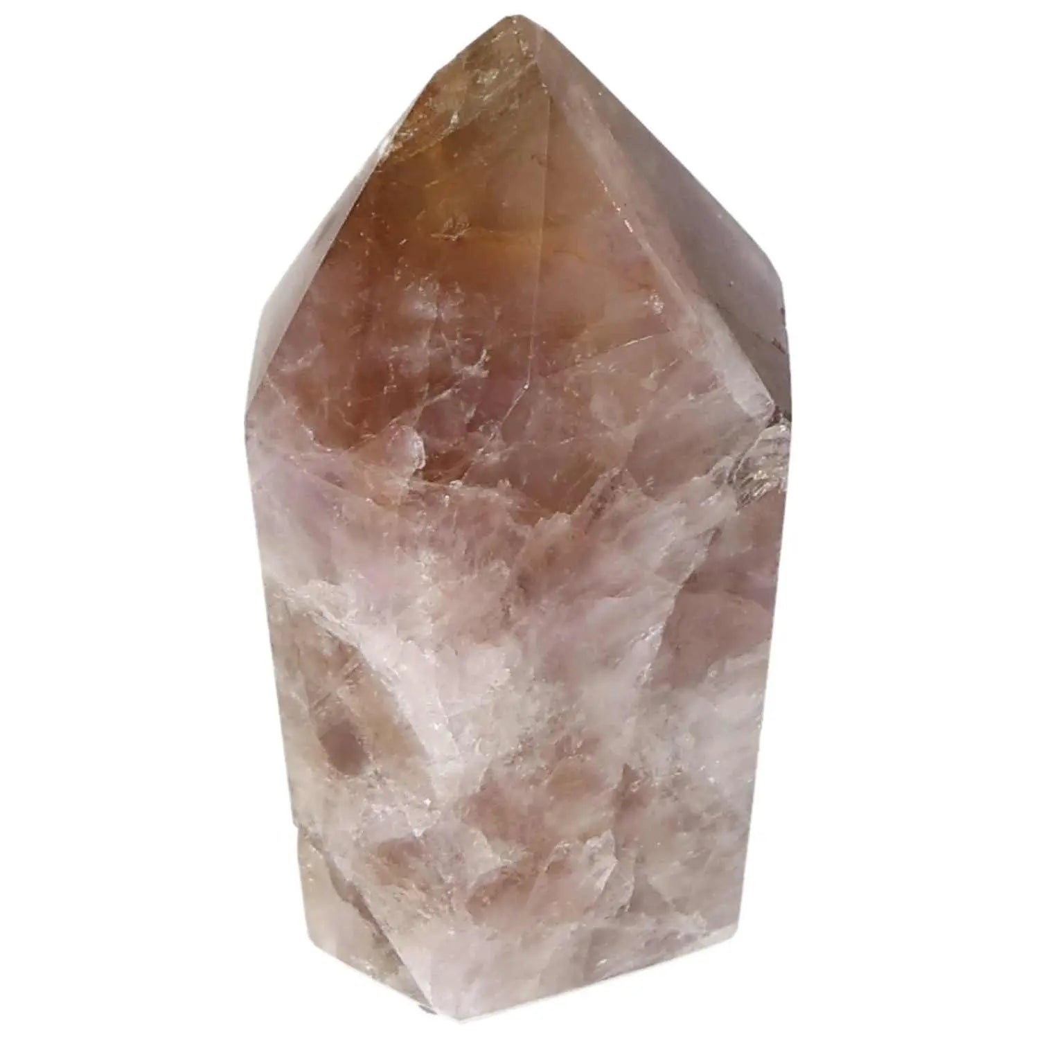 Polished Amethyst Super Seven Point crystal by Sylvia Crystals, featuring a blend of seven minerals for balance and spiritual growth.
