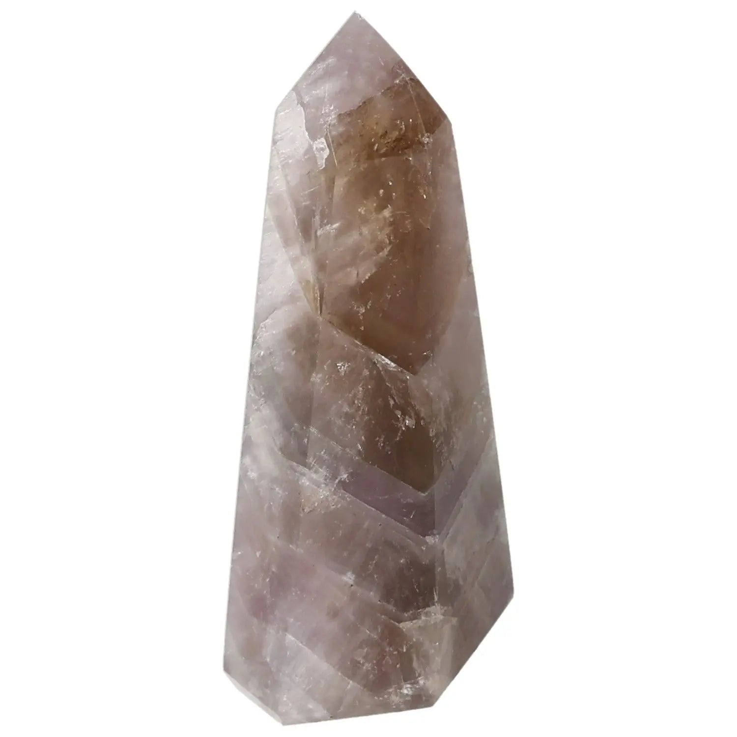 Polished Amethyst Super Seven Point crystal featuring a blend of seven minerals, from Sylvia Crystals.