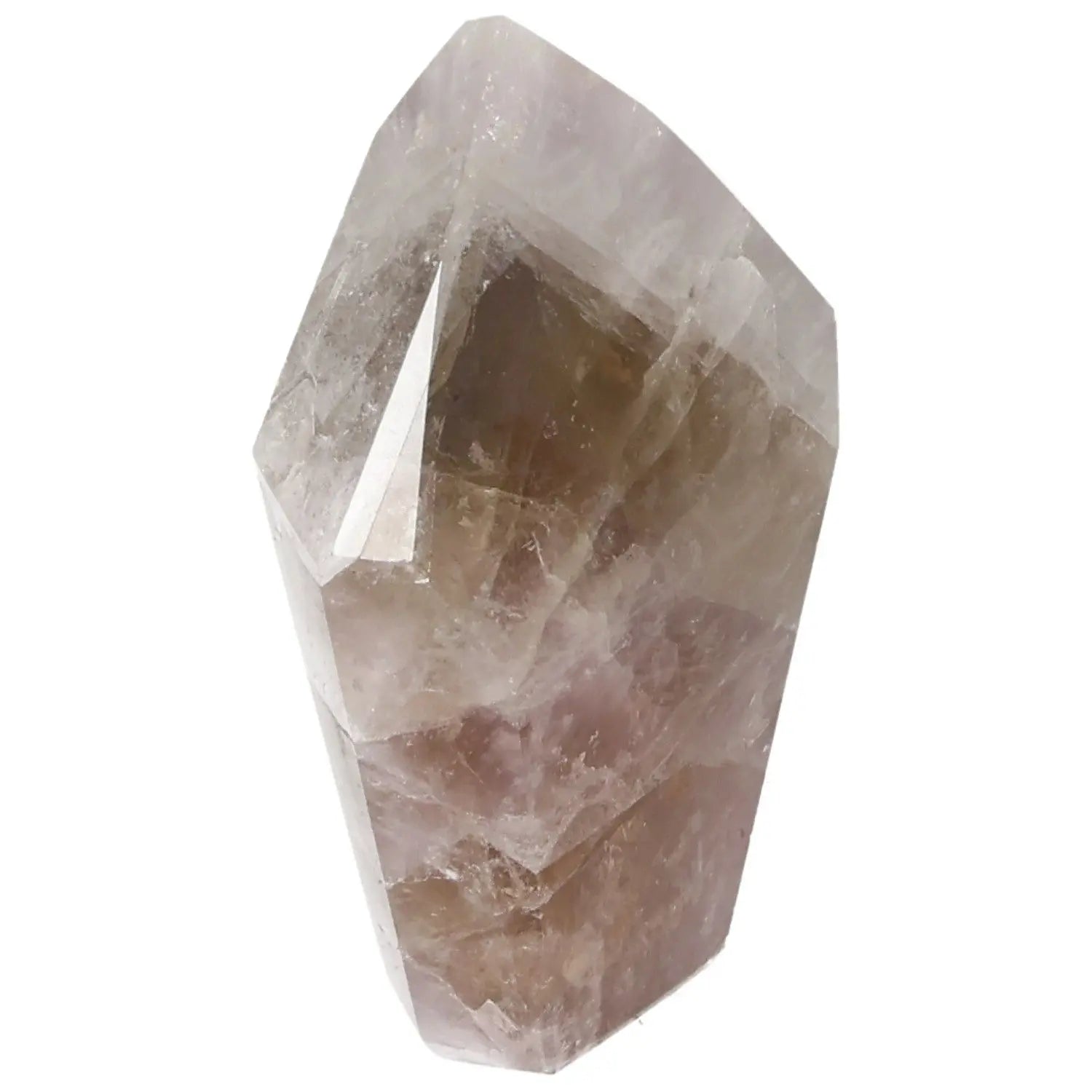 Polished Amethyst Super Seven Point crystal from Sylvia Crystals, known for reducing stress and enhancing concentration.