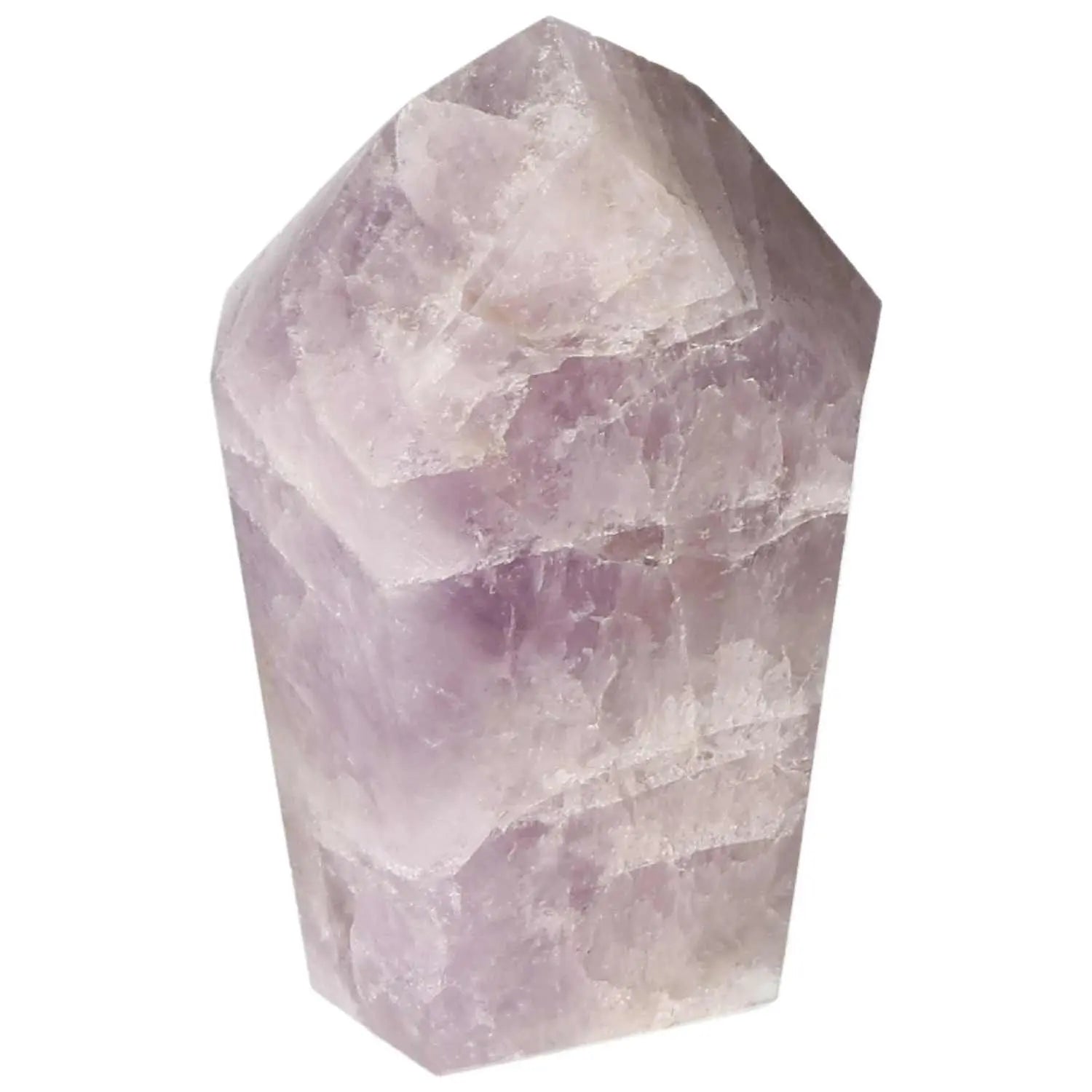 Polished Amethyst Super Seven Point crystal with serene purple hues, offering spiritual luxury and stress relief benefits.