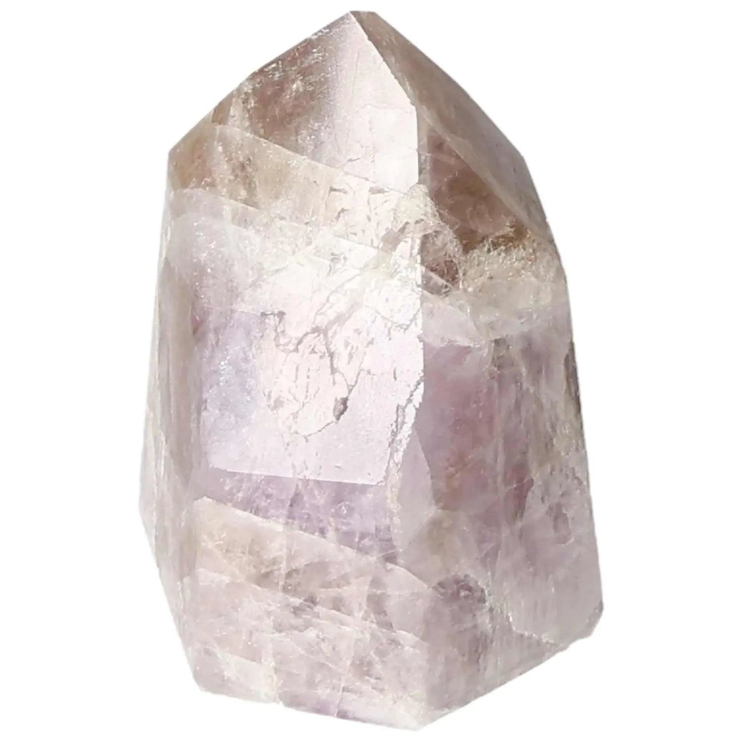 Polished Amethyst Super Seven Point crystal for stress reduction and concentration enhancement.