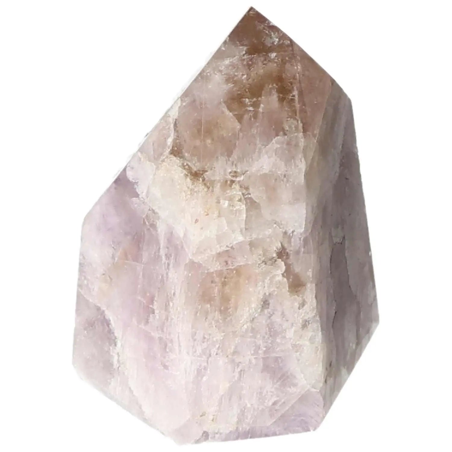 Polished Amethyst Super Seven Point crystal from Sylvia Crystals, known for stress reduction and enhancing concentration.