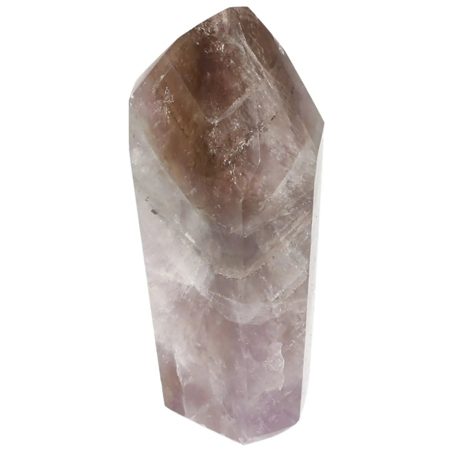 Seven Point Polished Amethyst crystal with a smooth finish, offers emotional stability and energy enhancement.