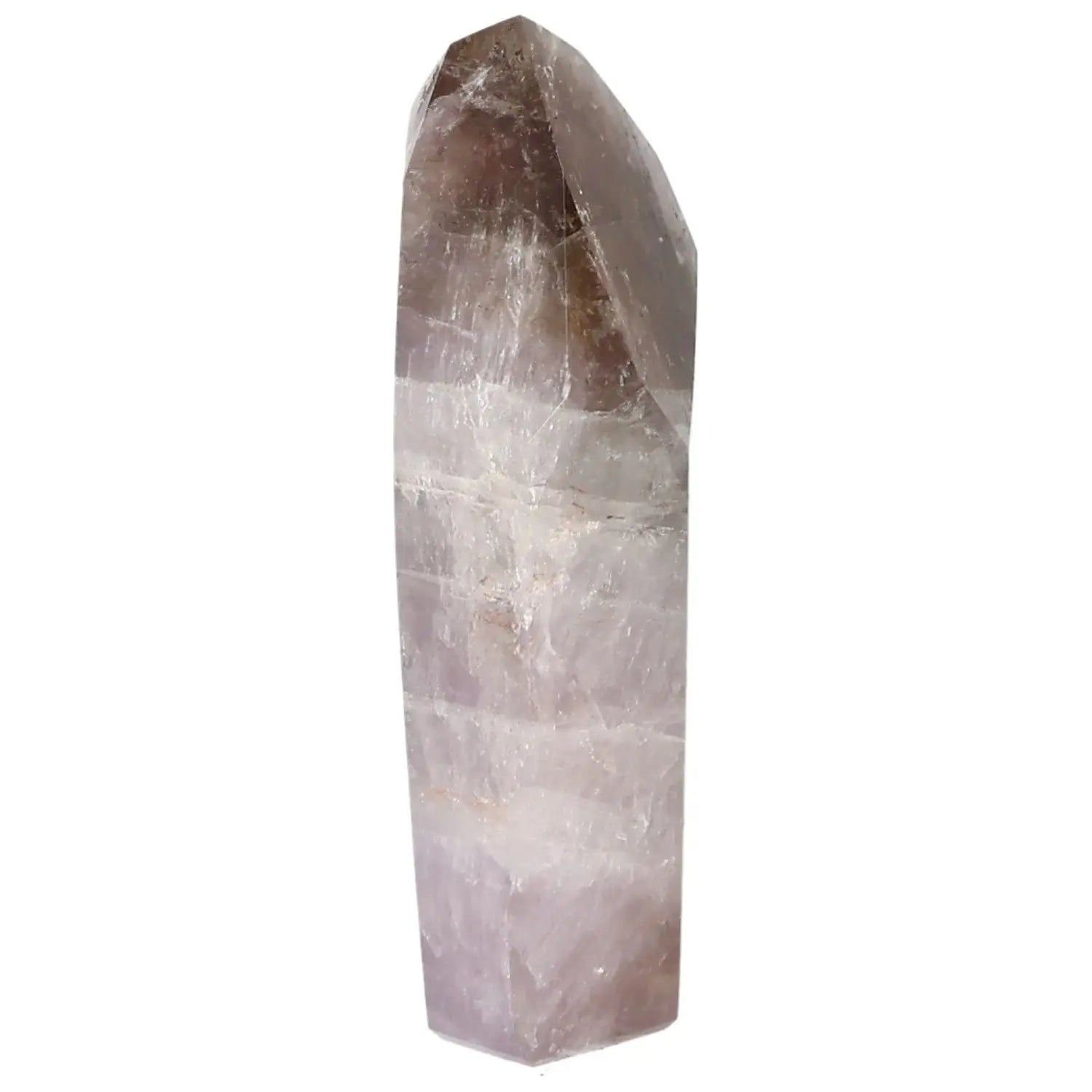 Seven Point Polished Amethyst crystal from Sylvia Crystals, enhancing emotional stability and concentration, decorative energy stone.