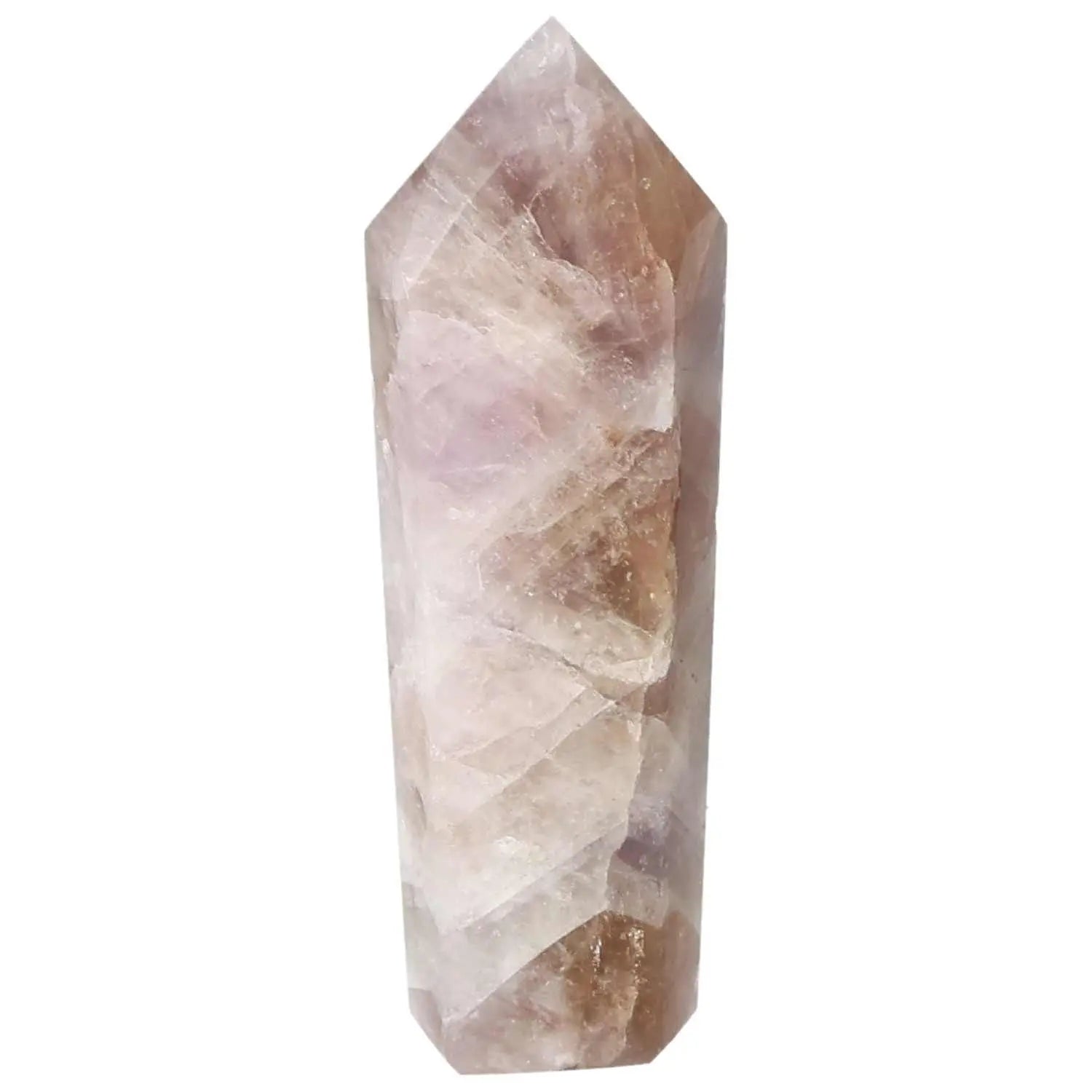 Seven Point Polished Amethyst crystal by Sylvia Crystals, known for stress relief and emotional balance, with tranquil energy boost.