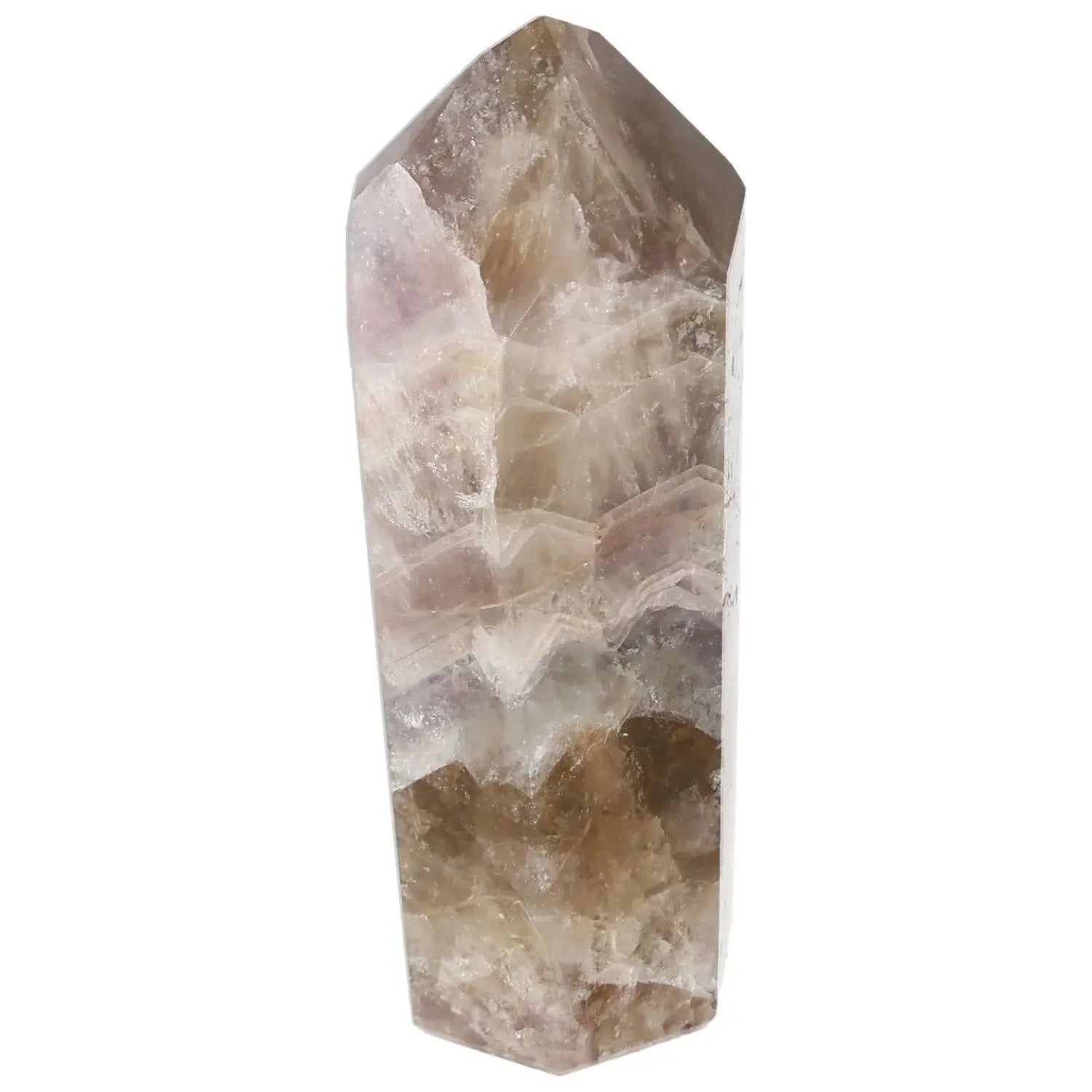 Seven Point Polished Amethyst crystal by Sylvia Crystals, showcasing intricate facets and natural hues for holistic spiritual enrichment.