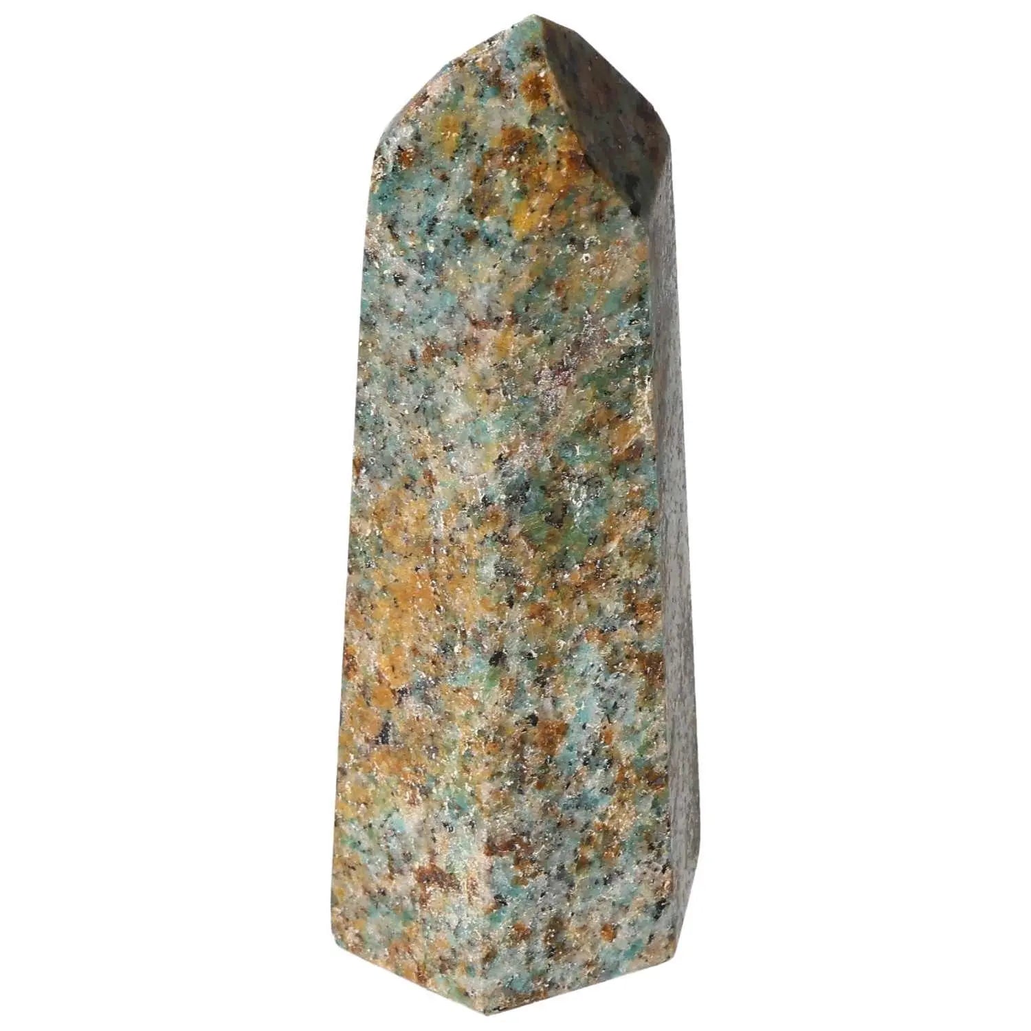 Polished Apatite Obelisk by Sylvia Crystals, a handcrafted spiritual masterpiece enhancing mental wellness and luxury decor.