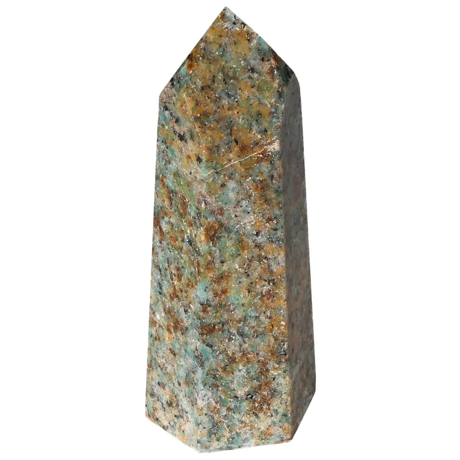 Polished Apatite Obelisk from Sylvia Crystals, highlighting spiritual depth and mental wellness enhancement.