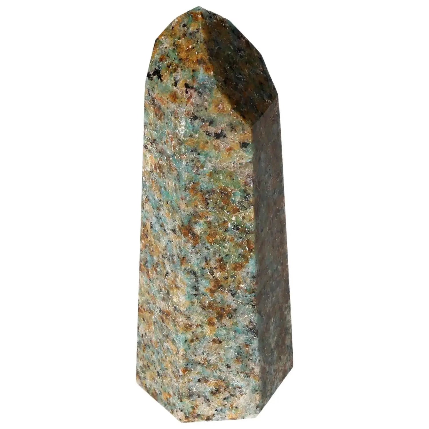 Polished Apatite Obelisk by Sylvia Crystals, enhancing mental wellness and spiritual depth, crafted with precision for inner peace.