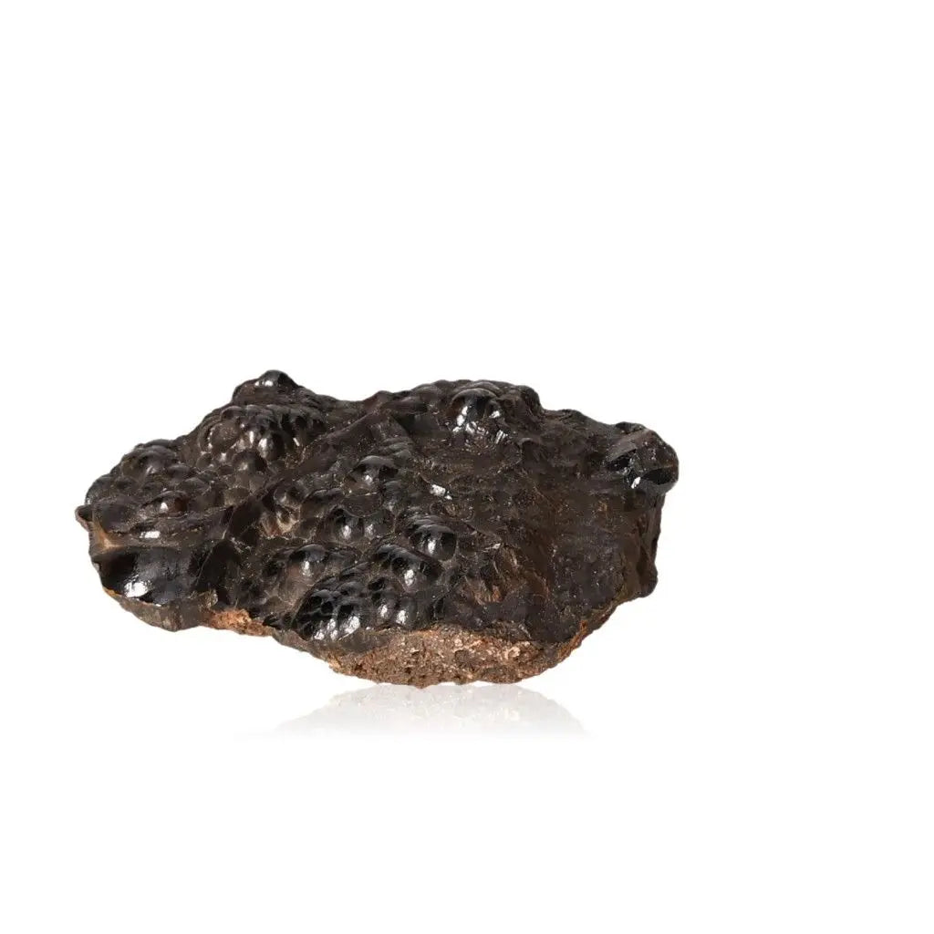Polished Botryoidal Hematite crystal cluster showcasing unique formation, metallic sheen, and grounding energy properties.