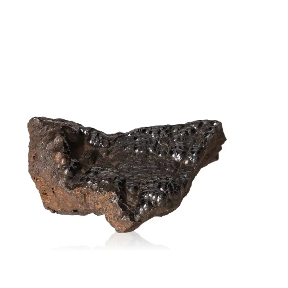Polished Botryoidal Hematite crystal cluster with shimmering metallic surface, ideal for energy fortification and emotional balance.
