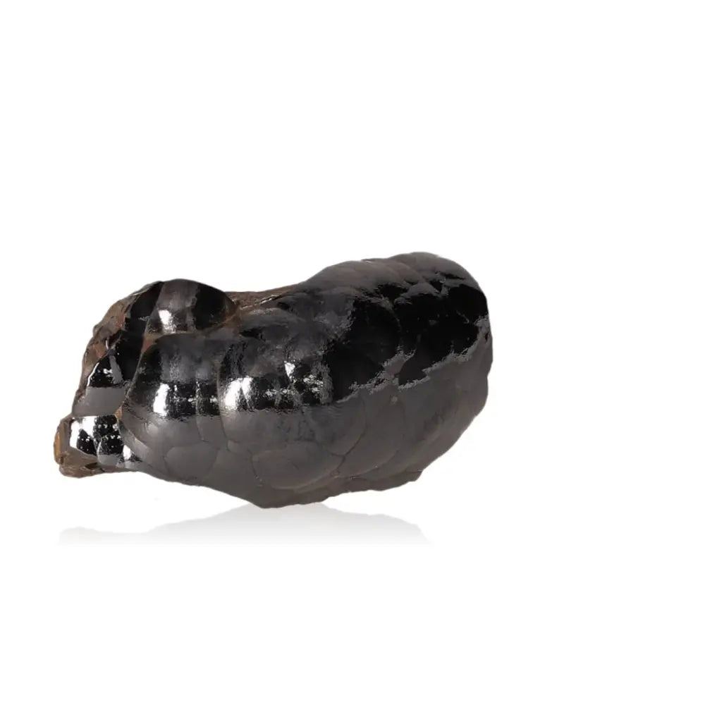 Polished Botryoidal Hematite crystal cluster, shimmering metallic surface, enhances energy protection, and emotional balance. Ideal for grounding.