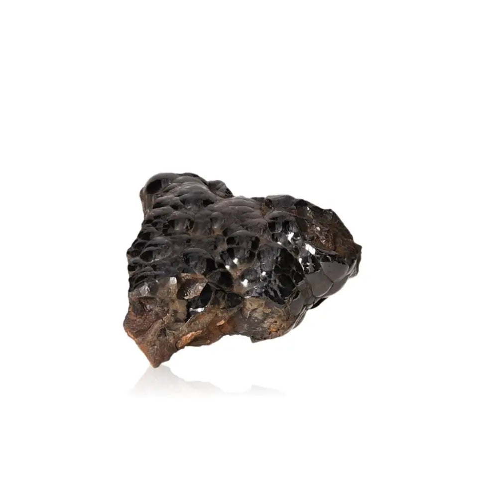 Polished botryoidal hematite crystal with shiny, clustered surface showcasing natural beauty and grounding energy.