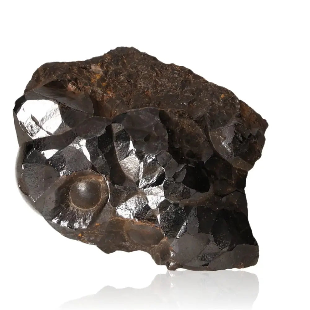Polished Botryoidal Hematite gemstone featuring shimmering metallic crystal clusters for empowerment and protection.
