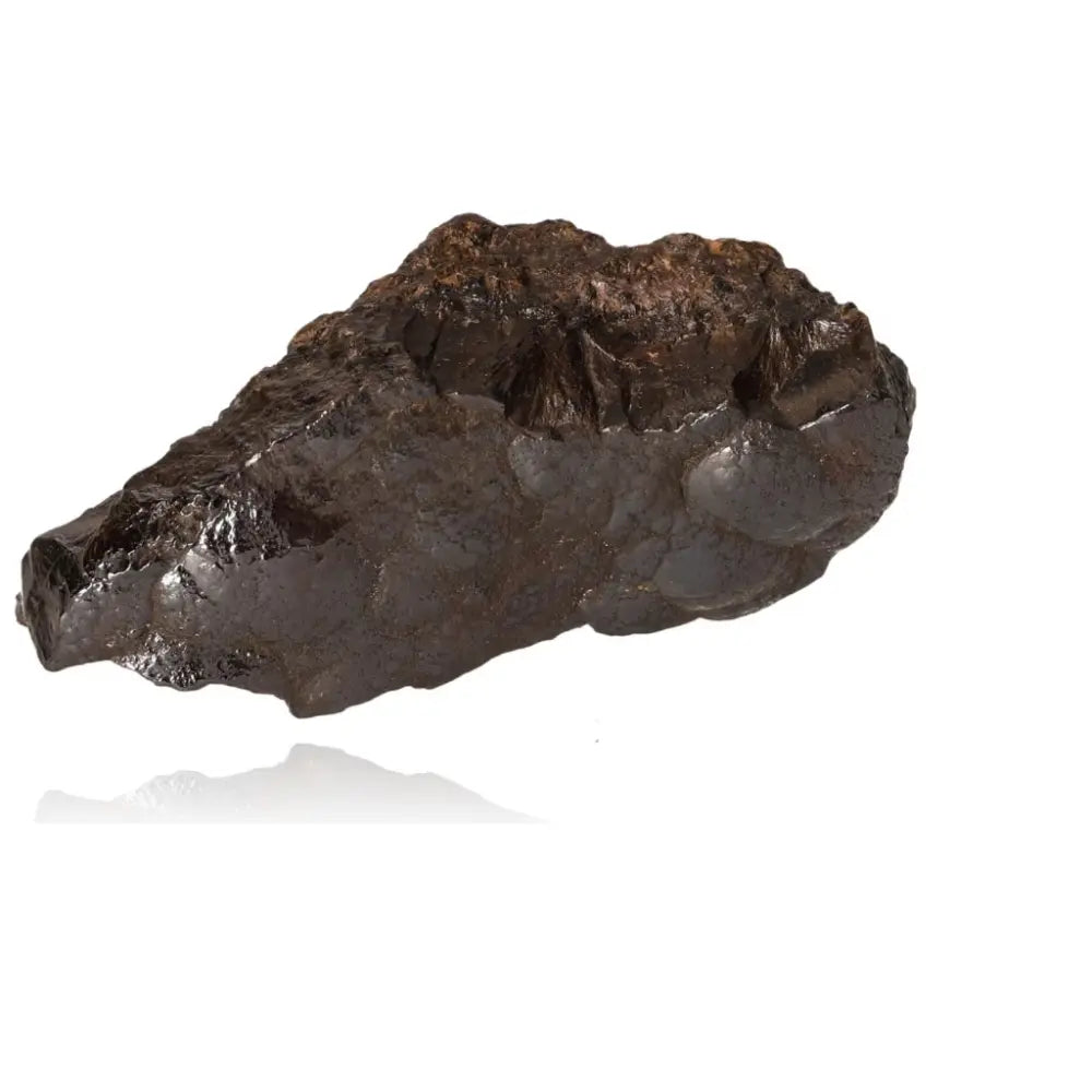 Polished botryoidal hematite stone reflecting a metallic luster; a symbol of strength, courage, and self-confidence.