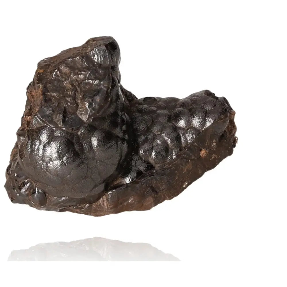 Polished Botryoidal Hematite crystal, metallic cluster for grounding, energy protection, and emotional balance enhancement.