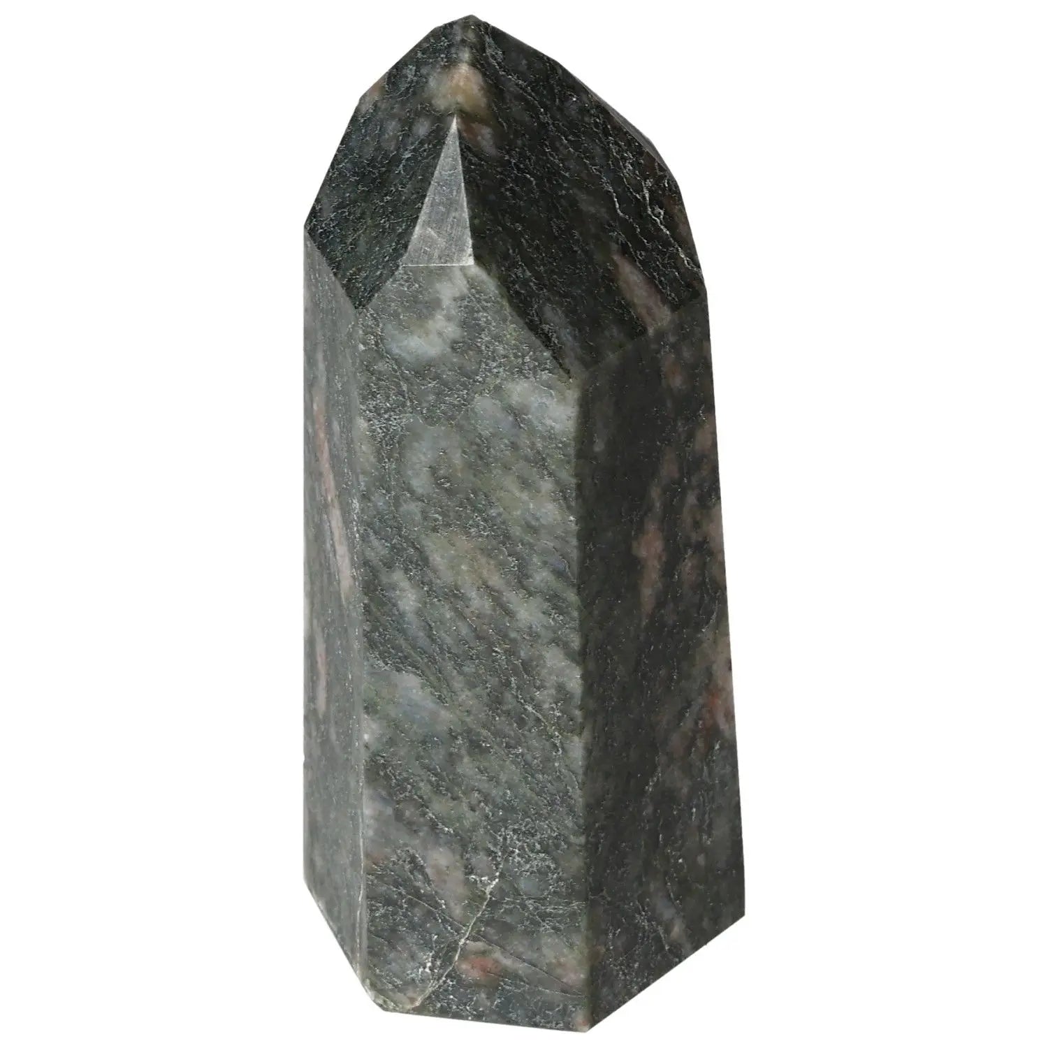 Polished Calcite Obelisk from Sylvia Crystals, enhancing self-confidence and prosperity, luxurious crystal centerpiece.