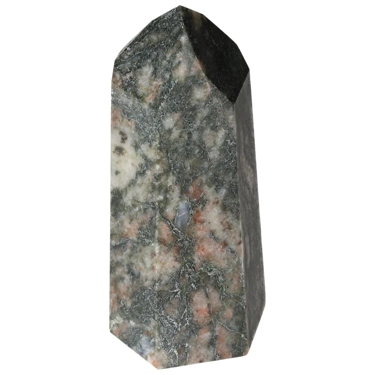 Polished Calcite Obelisk by Sylvia Crystals, known for enhancing self-confidence and attracting prosperity.