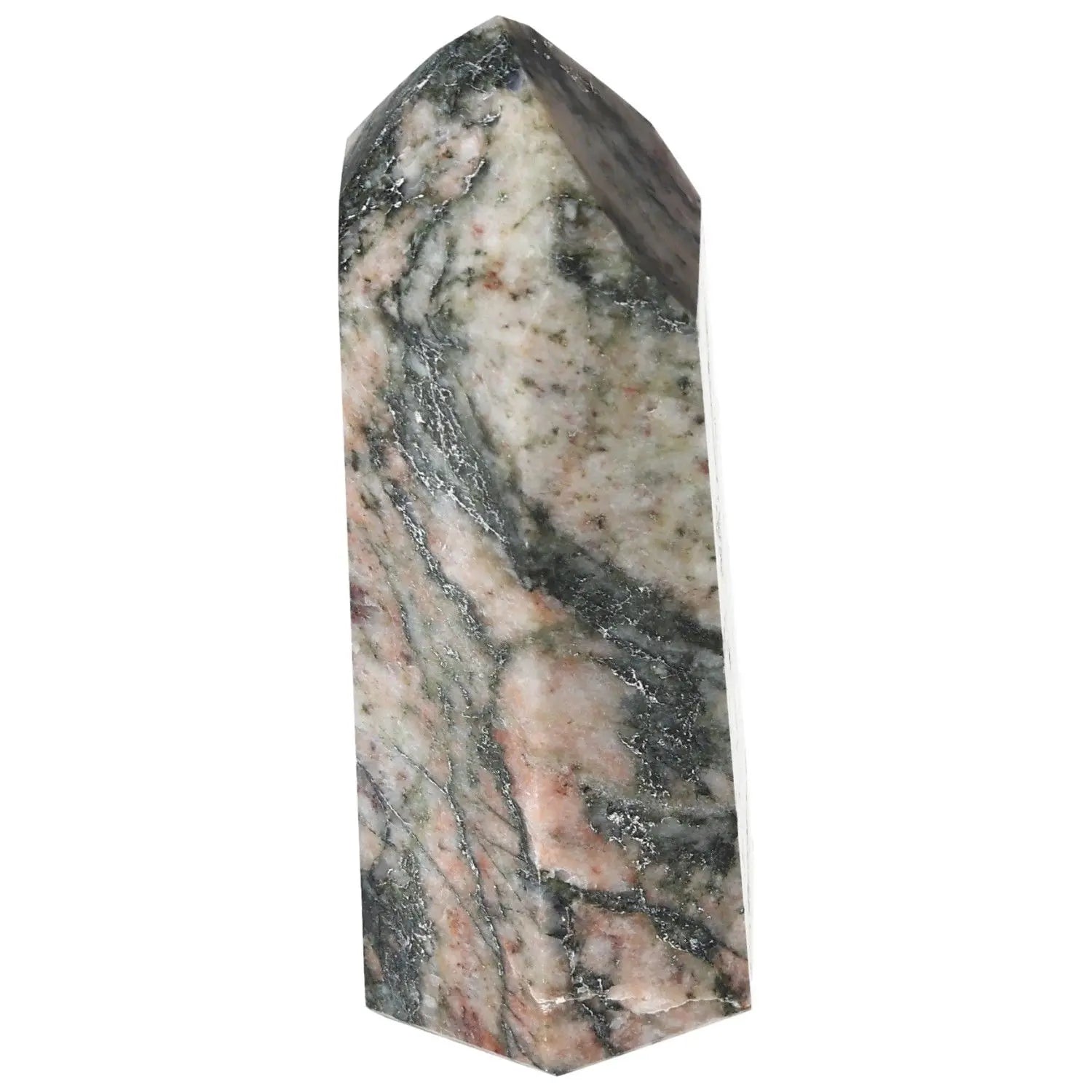 Polished Calcite Obelisk by Sylvia Crystals, an exquisite decor piece enhancing energy and motivation; boosts confidence.
