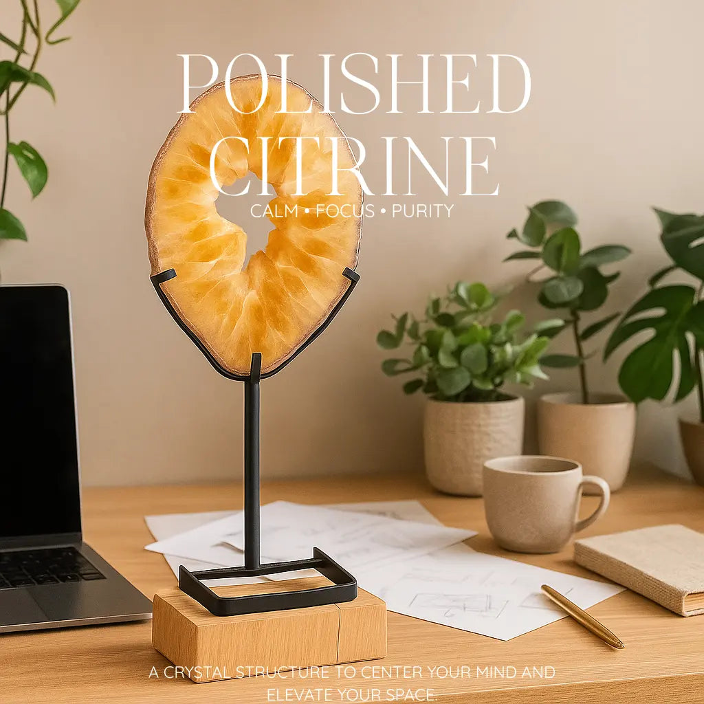 Polished Citrine Rings Sylvia Crystals Sp. z o.o.