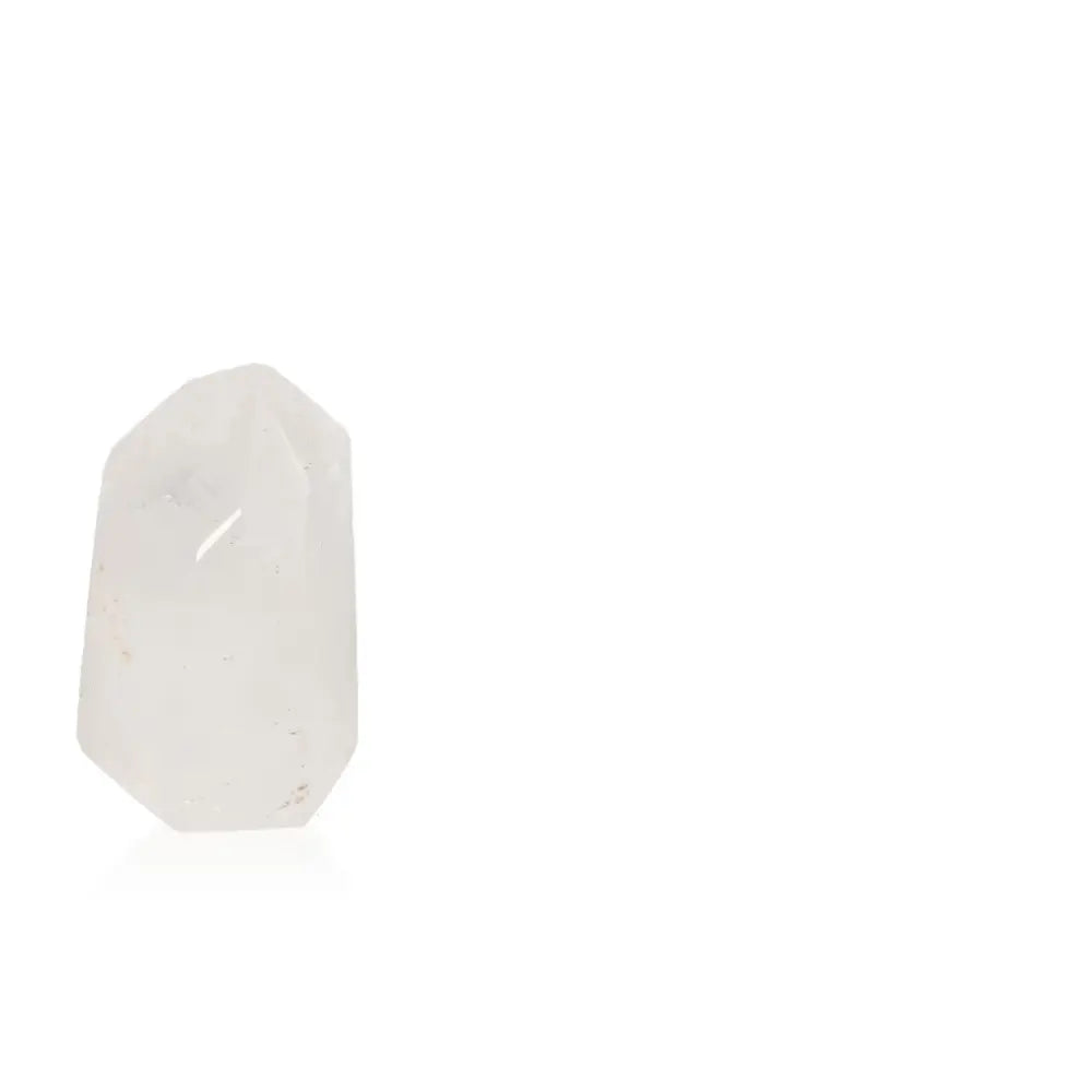 Polished Crystal Quartz Point with striking clarity symbolizing harmony and balance, ideal for enhancing space and spirit with radiant energy.