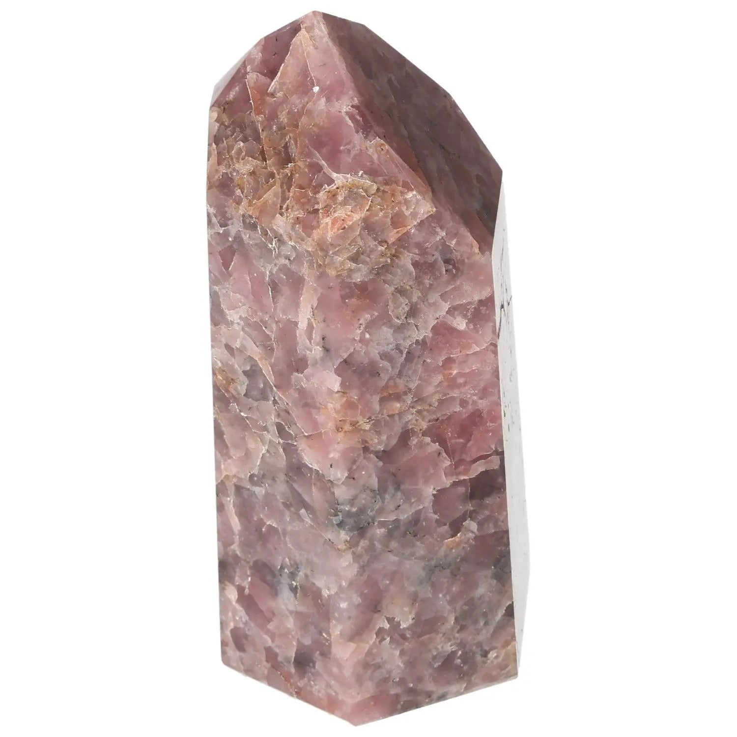 Polished Hematoide Obelisk by Sylvia Crystals, featuring vibrant hues and a polished finish for luxury and balance.