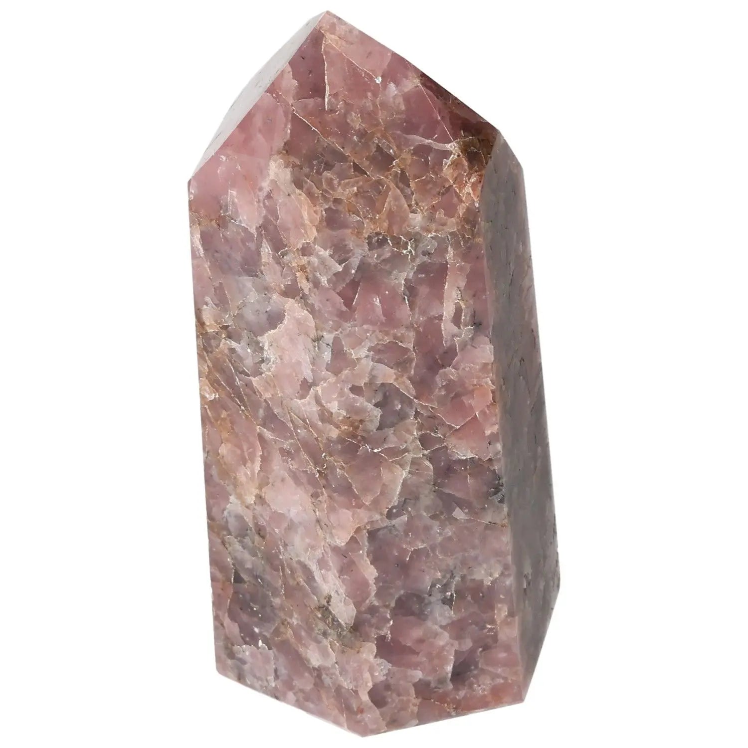 Polished Hematoide Obelisk by Sylvia Crystals featuring vibrant hues and polished finish, perfect for luxury and conscious living.