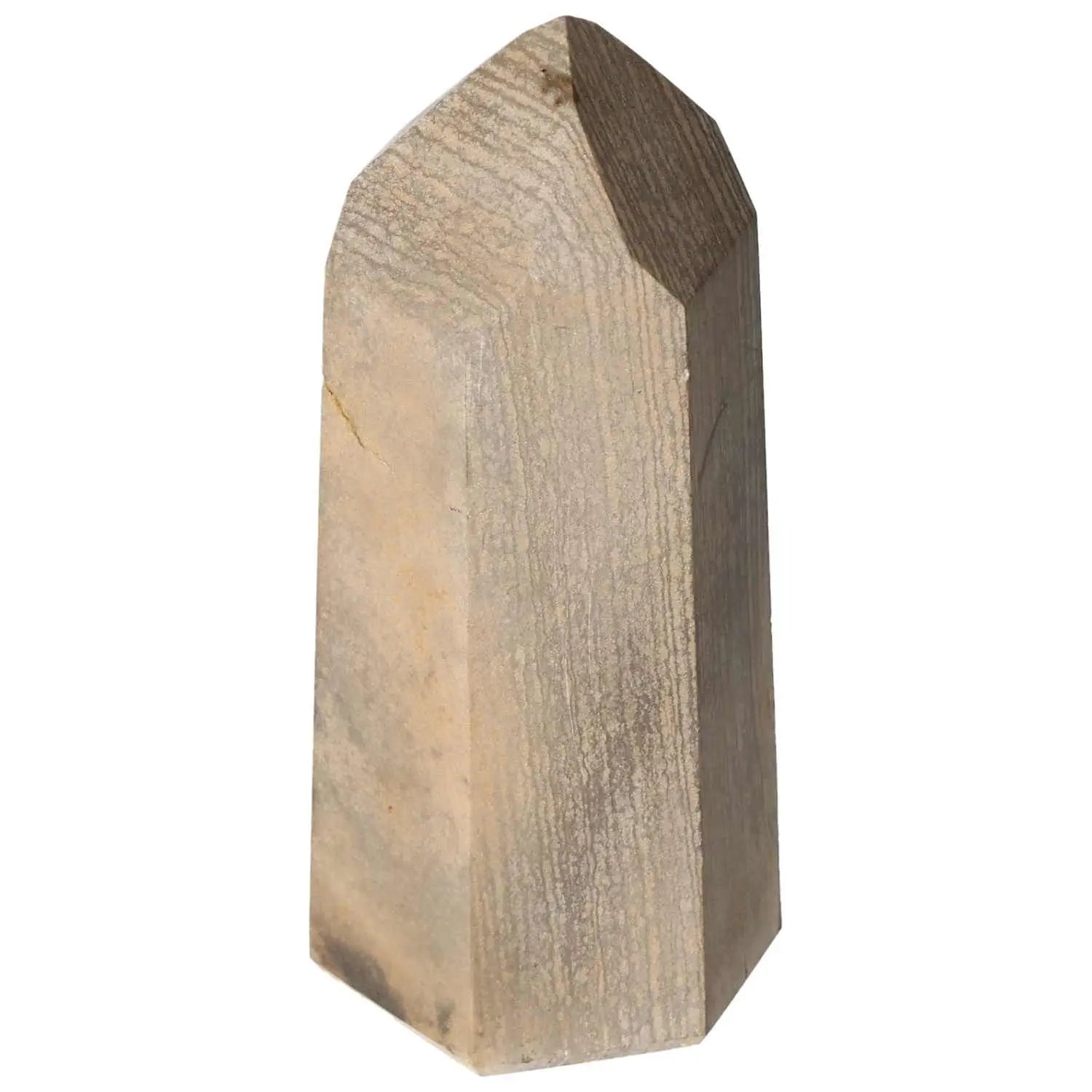 Polished Jasper Obelisk by Sylvia Crystals, symbolizing tranquility and strength in a harmonious design.