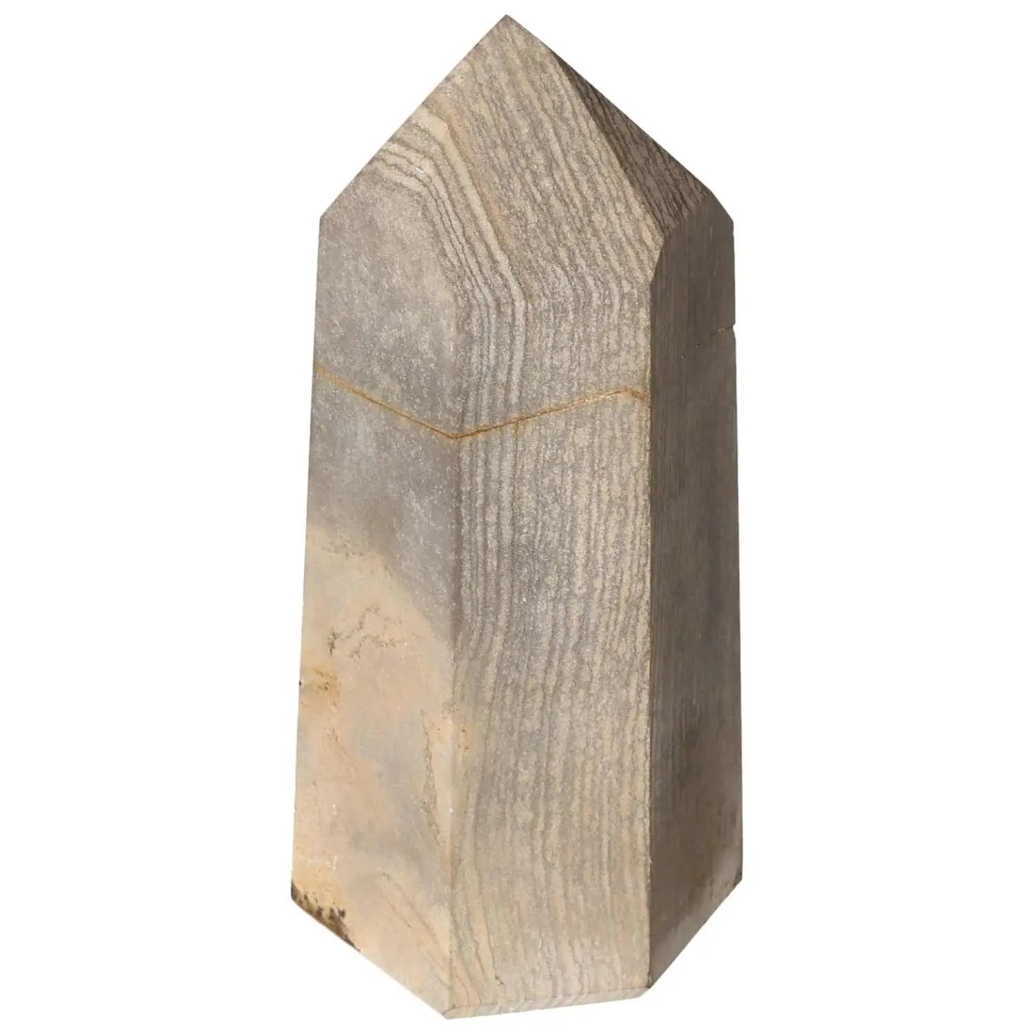 Polished Jasper Obelisk by Sylvia Crystals, symbolizing tranquility and strength, ideal for infusing spaces with positive energy.