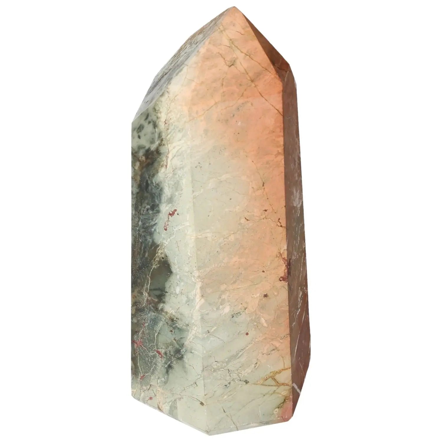 Polished Jasper Obelisk by Sylvia Crystals, featuring smooth surface and elegant design, ideal for tranquility and luxury spaces.