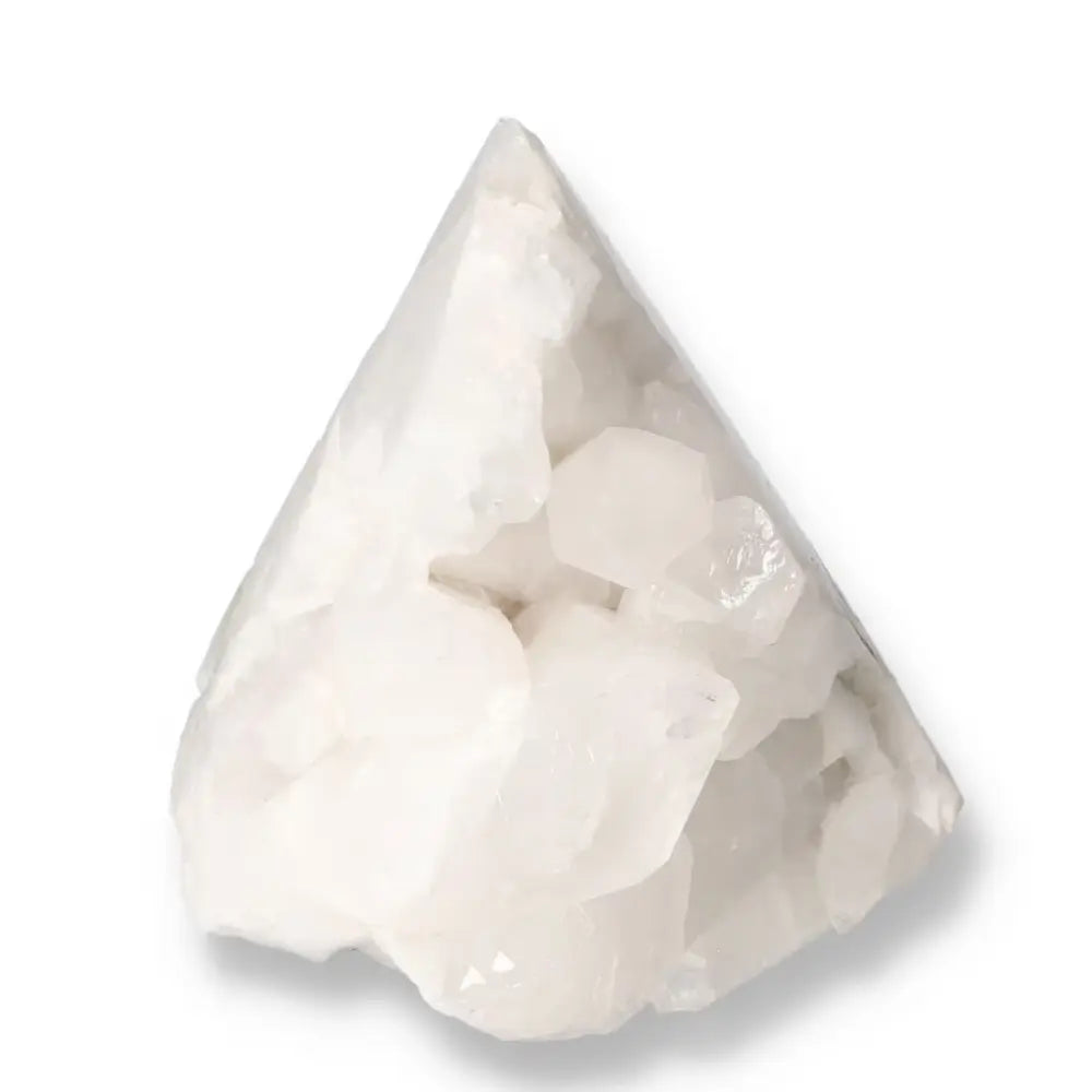 Polished Milky Quartz Point from Sylvia Crystals, showcasing purity and elegance for spiritual and environmental harmony.