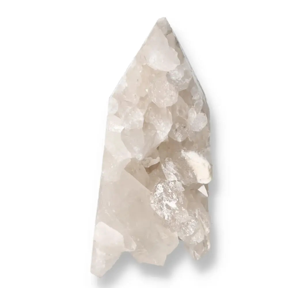 Polished Milky Quartz Point by Sylvia Crystals for personal transformation and spiritual harmonization, premium and handpicked.