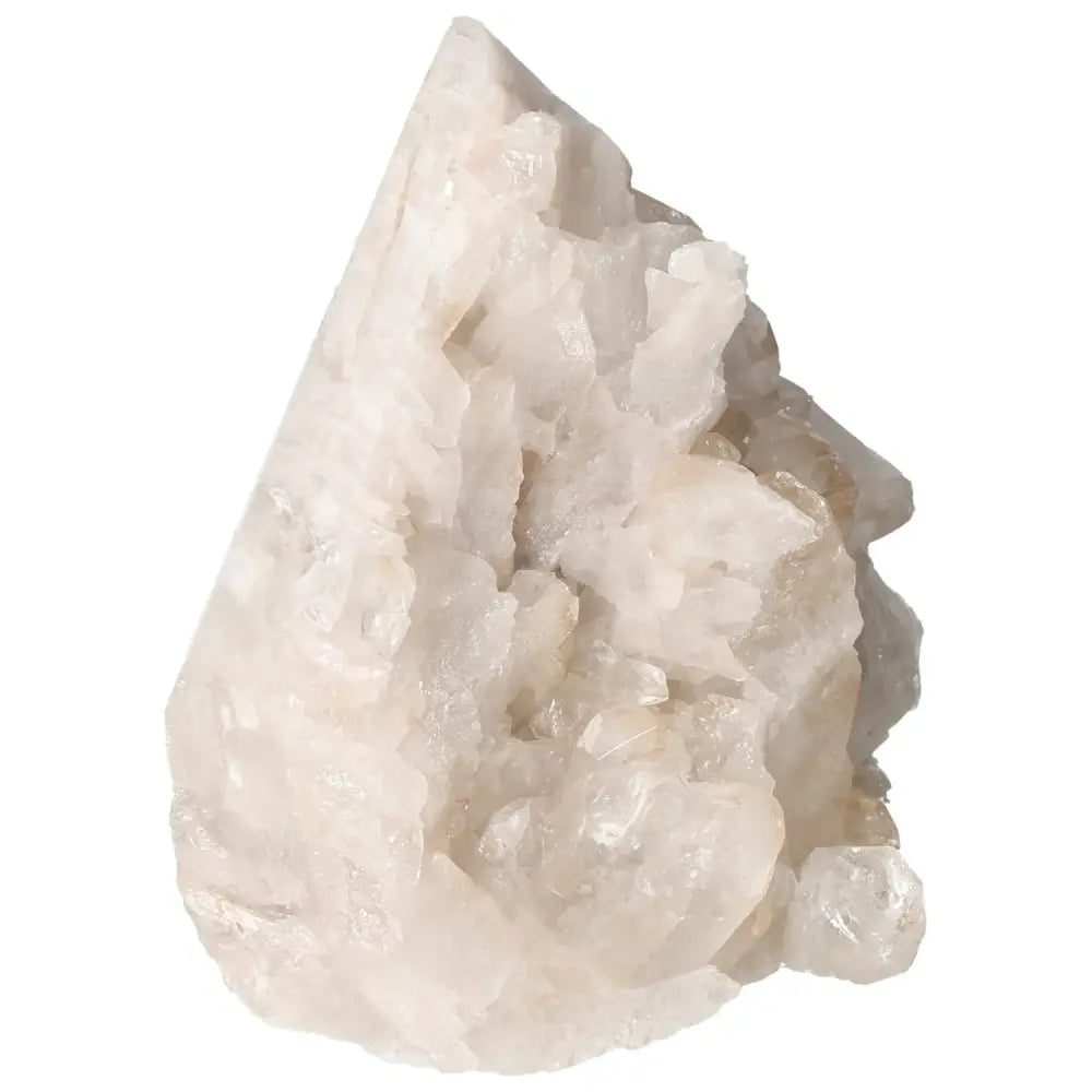 Polished Milky Quartz Point by Sylvia Crystals, enhancing spiritual harmony and purification with its timeless elegance.