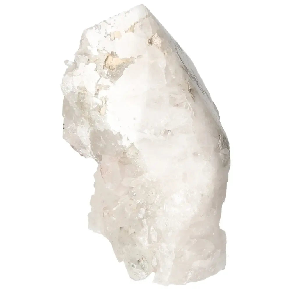 Polished Milky Quartz Point crystal with purification properties, fostering clarity and peace, from Sylvia Crystals.