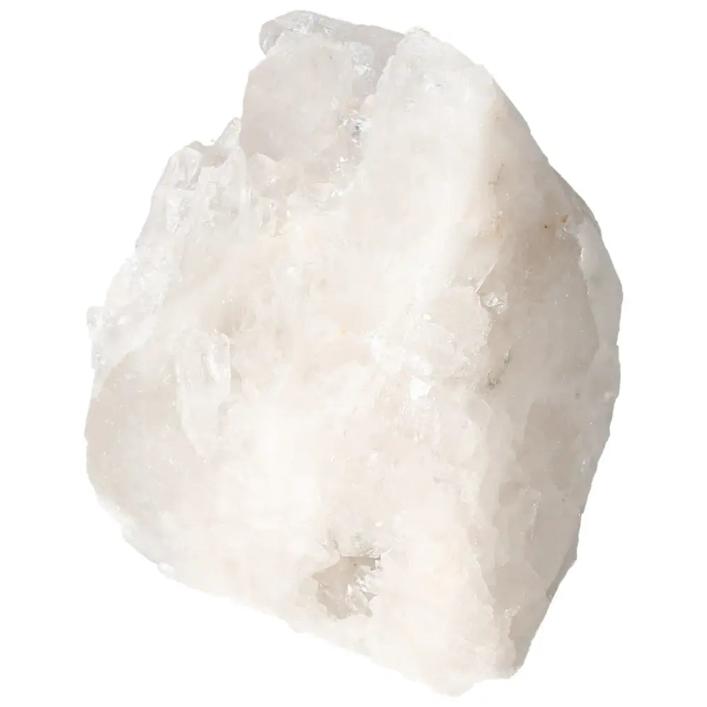 Polished milky quartz point crystal from Sylvia Crystals, renowned for its elegance and energy harmonizing properties.