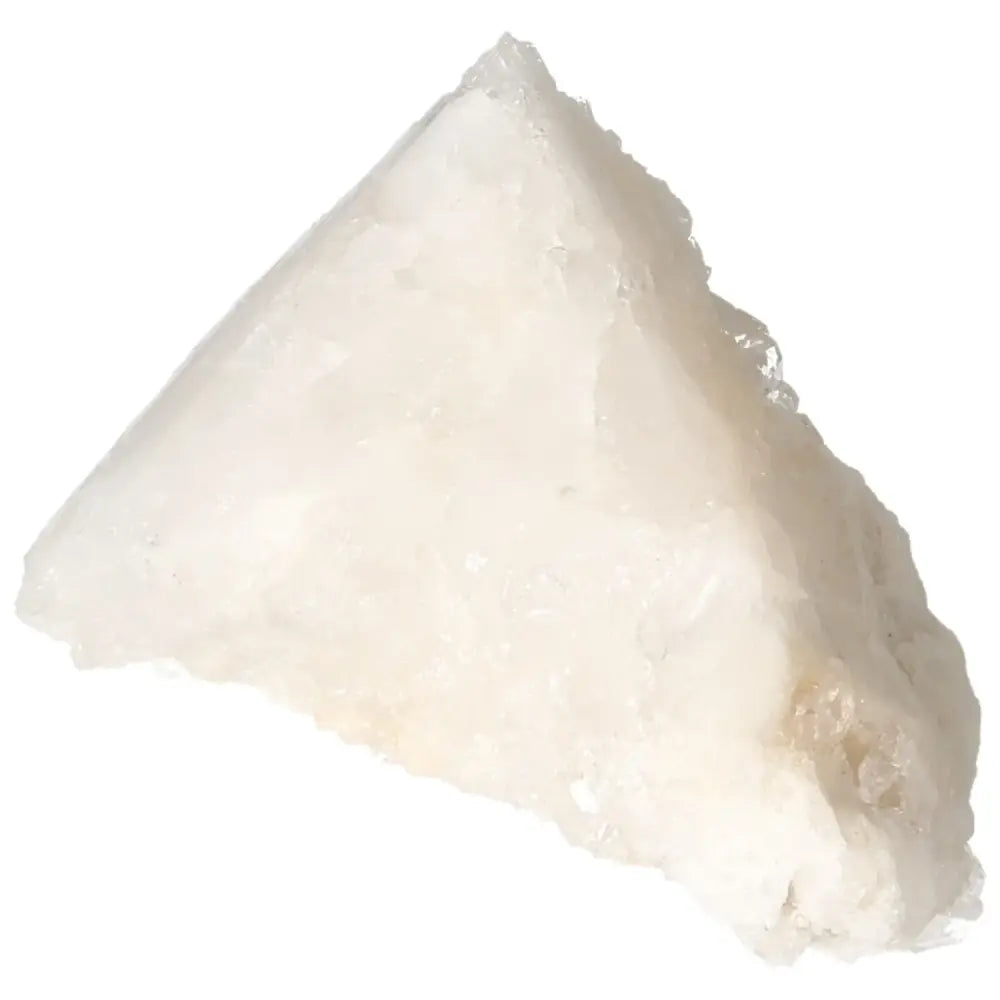 Polished Milky Quartz Point crystal from Sylvia Crystals, enhancing energy and well-being, premium quality gemstone.