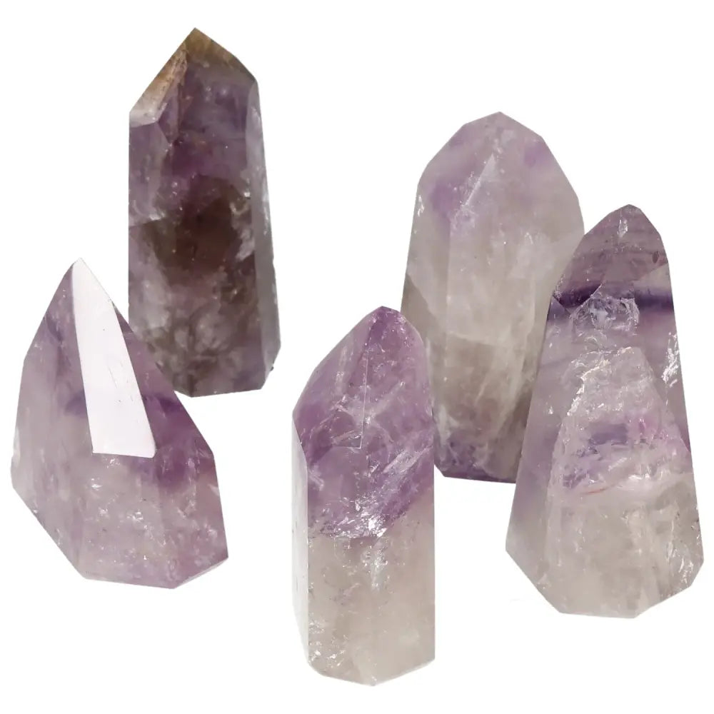 Polished Point Amethyst M crystal by Sylvia Crystals, promoting tranquility and mental clarity, handpicked for premium quality.