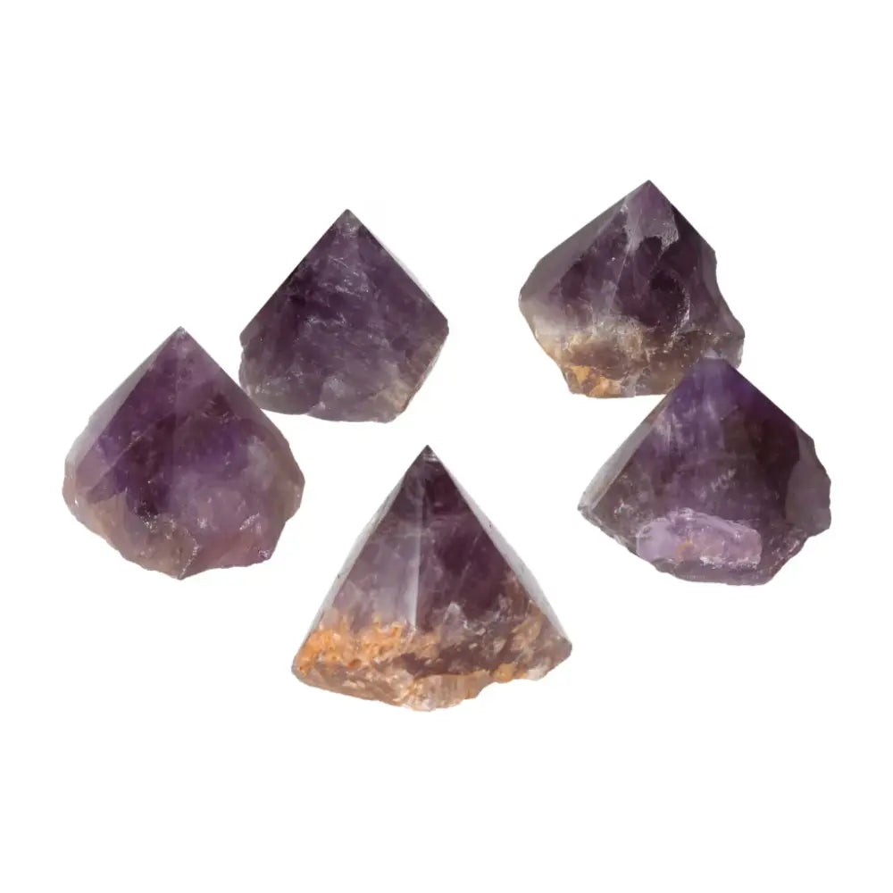 Polished Point Amethyst M crystals by Sylvia Crystals, enhancing well-being with energy-rich properties. Premium handpicked selection.