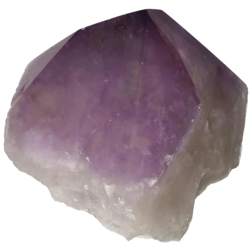 Polished Point Amethyst with deep purple hues from Sylvia Crystals, renowned for stress relief and energy boosting, spirituality-focused product.