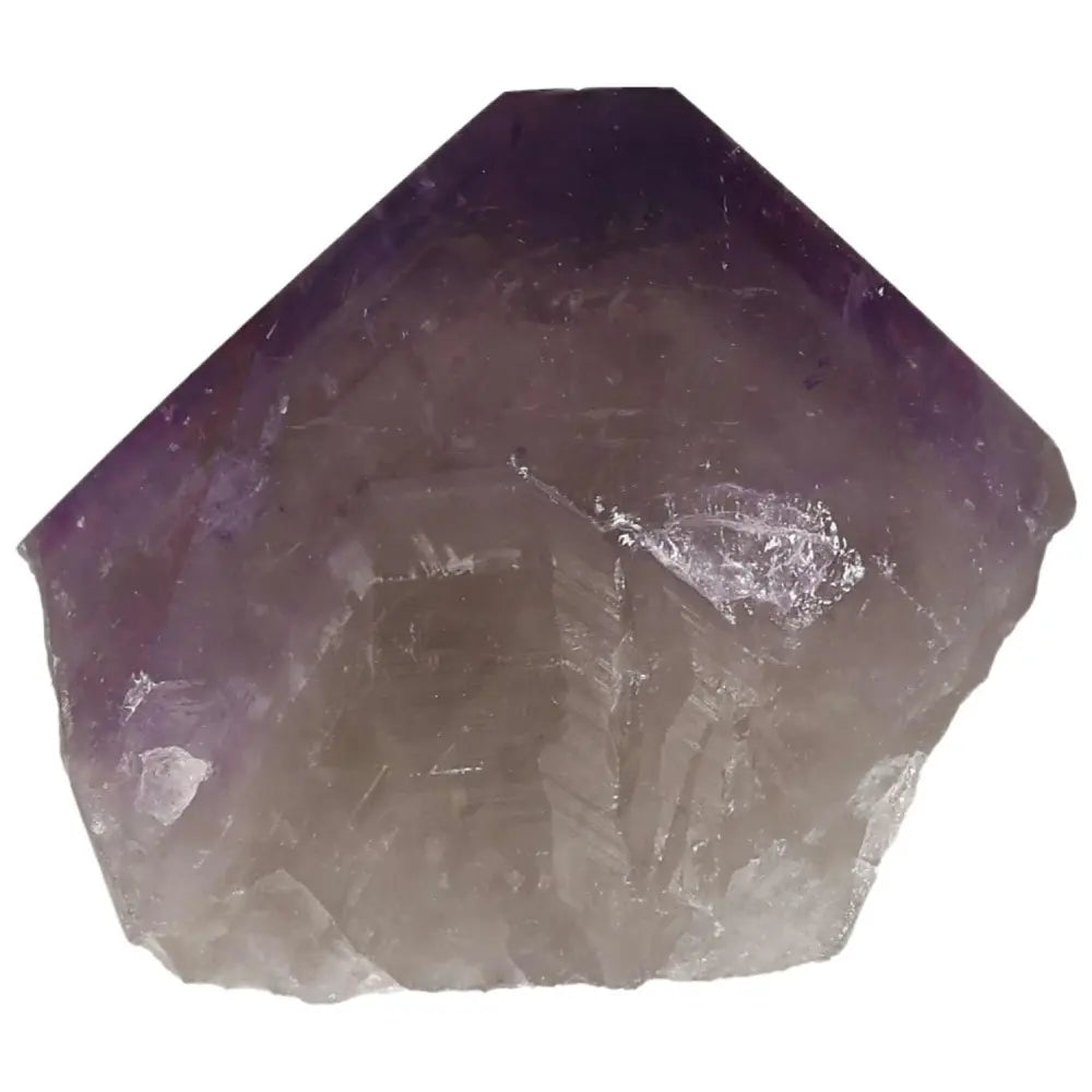 Polished Point Amethyst crystal with a deep purple hue, promoting tranquility and focus, from Sylvia Crystals' premium collection.