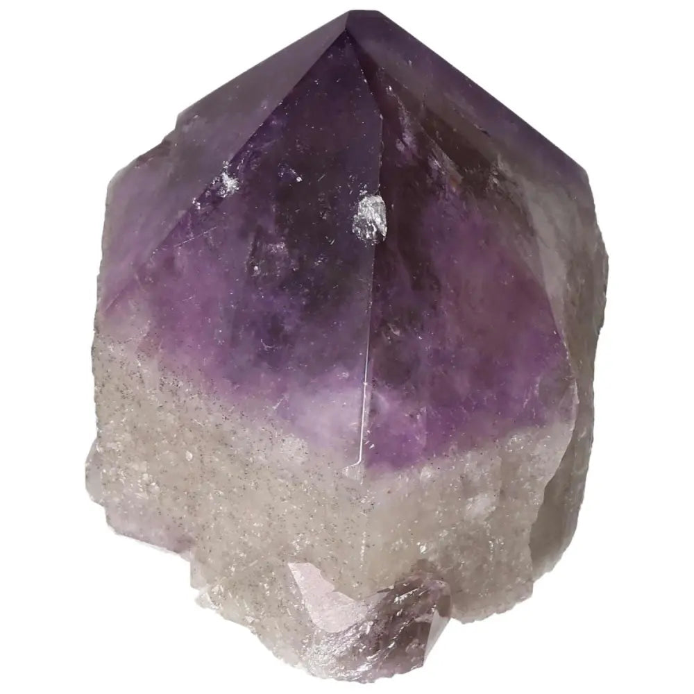 Polished Point Amethyst crystal by Sylvia Crystals, showcasing a premium quality stone for stress relief and positive energy.