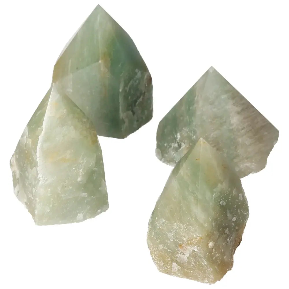 Polished Point Green Quartz With Hematite from Sylvia Crystals, showcasing luxury and grounding energy in a medium-sized crystal.