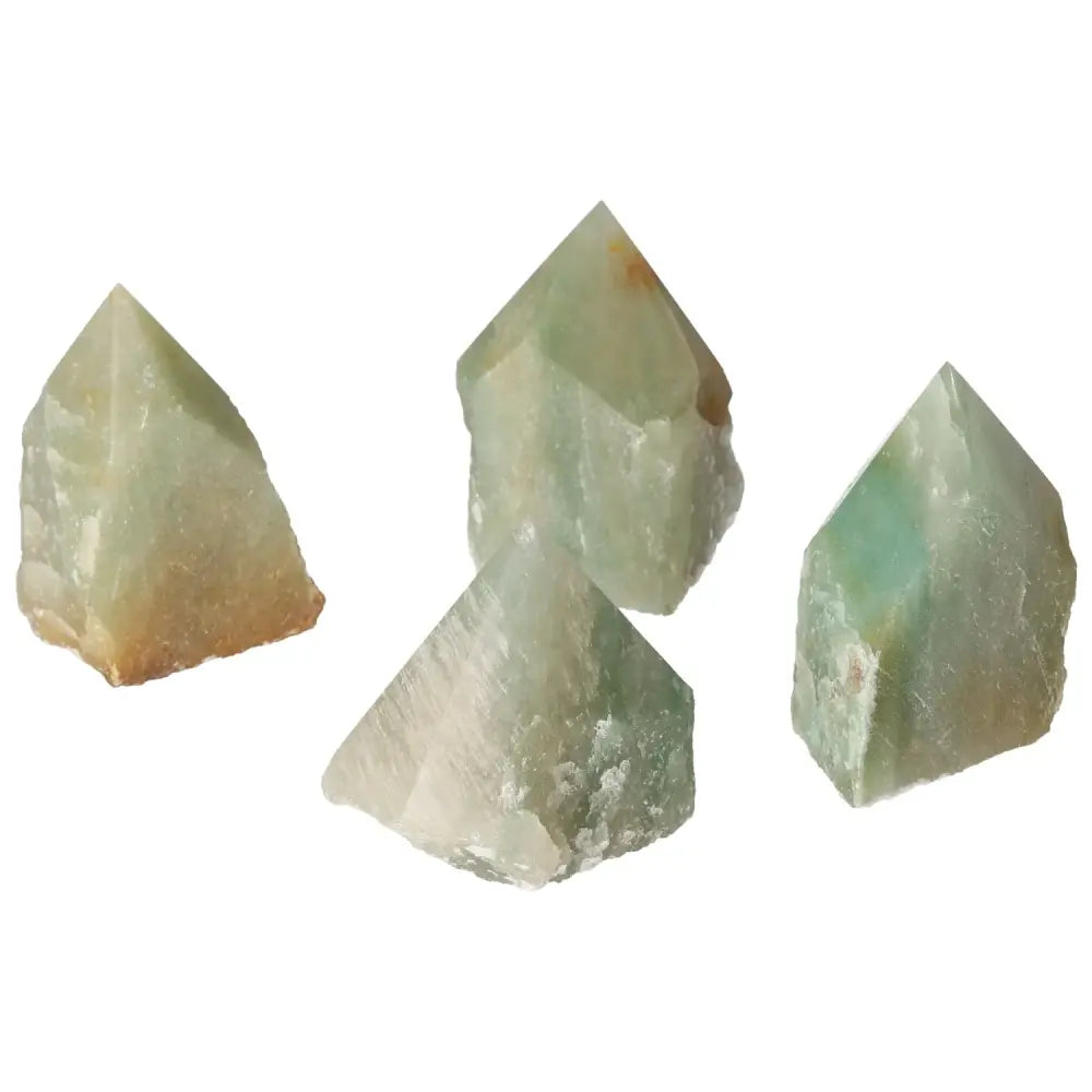 Green Quartz with Hematite crystal points from Sylvia Crystals.