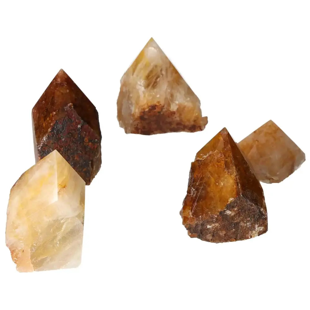 Polished Point Hematoide M crystal set, enhancing spiritual practice with unique energy and transcendent beauty, handpicked by Sylvia Crystals.