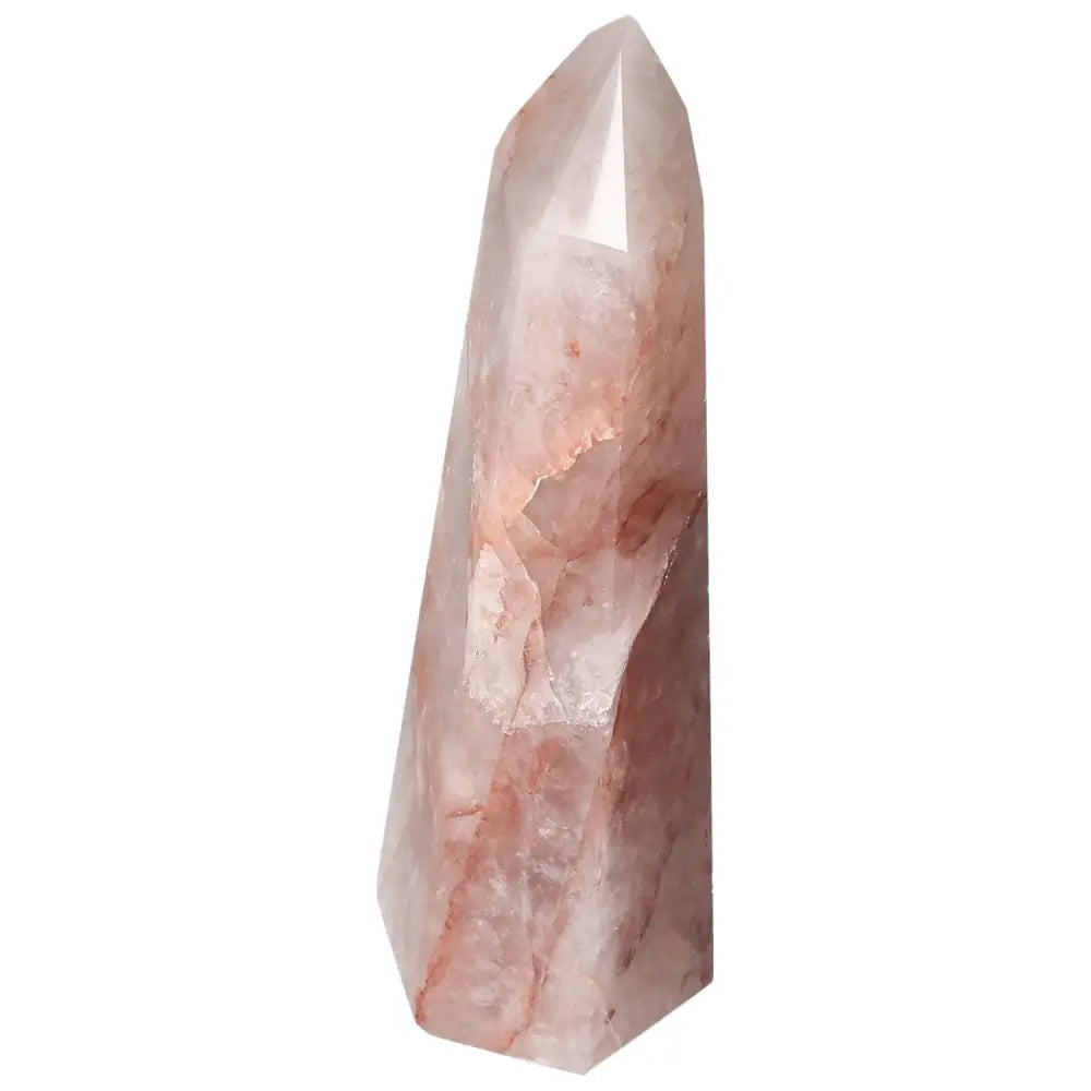 Polished Point Hematoide crystal with deep red hues, crafted by Sylvia Crystals, symbolizing elegance and spirituality in luxury collections.