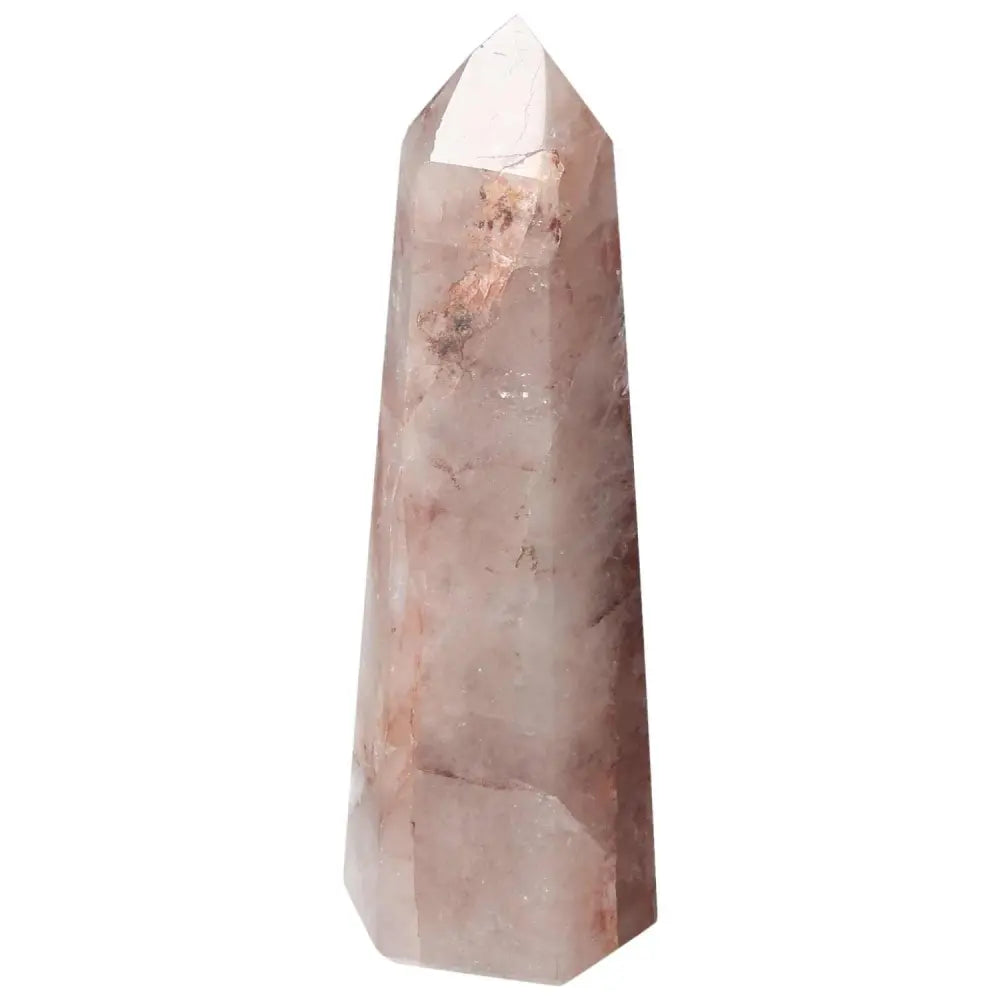 Polished Point Hematoide crystal from Sylvia Crystals, showcasing exquisite craftsmanship and divine geometry for luxury and energy.