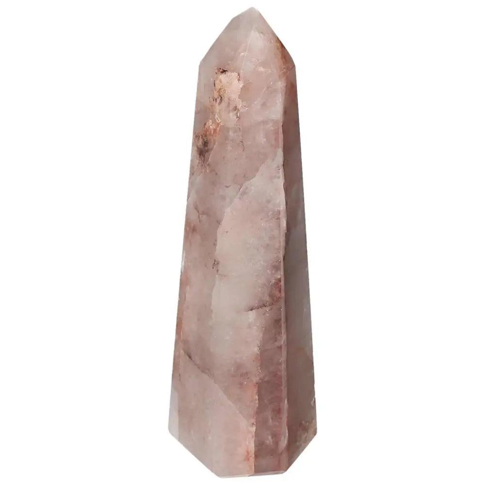 Elegant Polished Point Hematoide crystal from Sylvia Crystals, showcasing luxury and energy with divine geometric design.