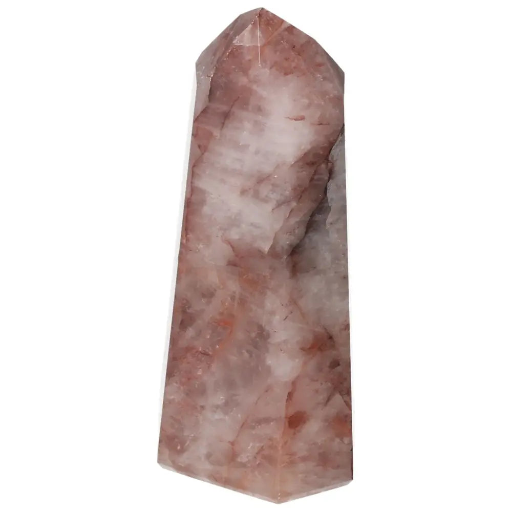 Polished Point Hematoide crystal featuring deep red and brown hues, symbolizing transformation and elegance by Sylvia Crystals.