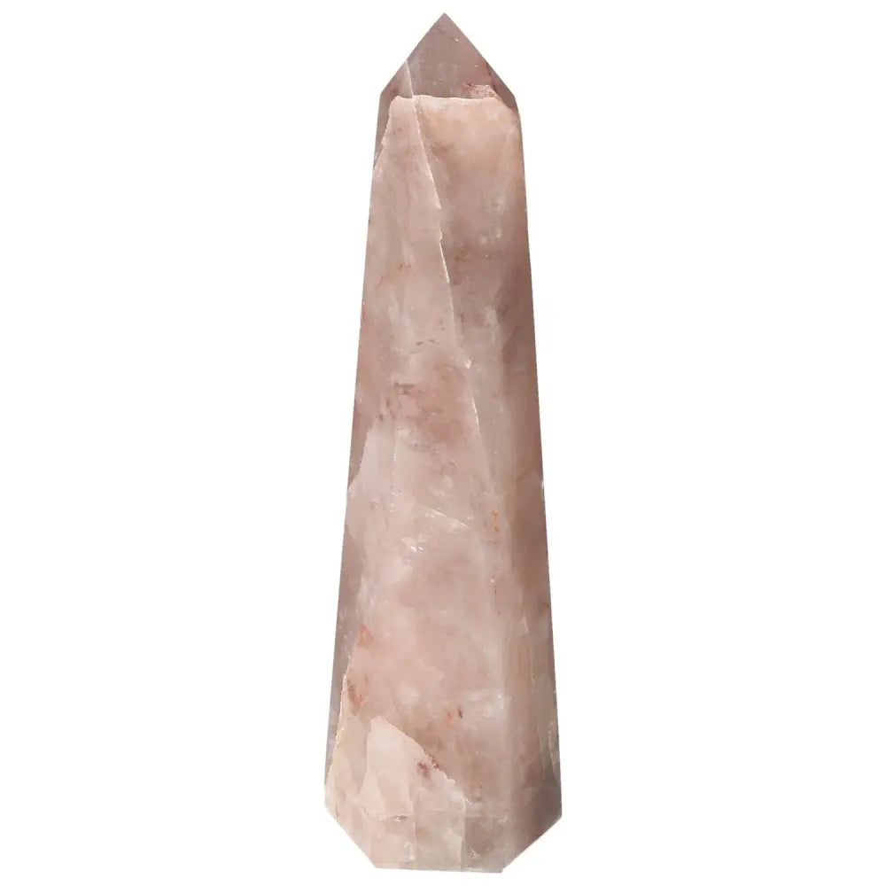 Polished Point Hematoide crystal with deep red hues showcasing elegance and spiritual harmony from Sylvia Crystals.